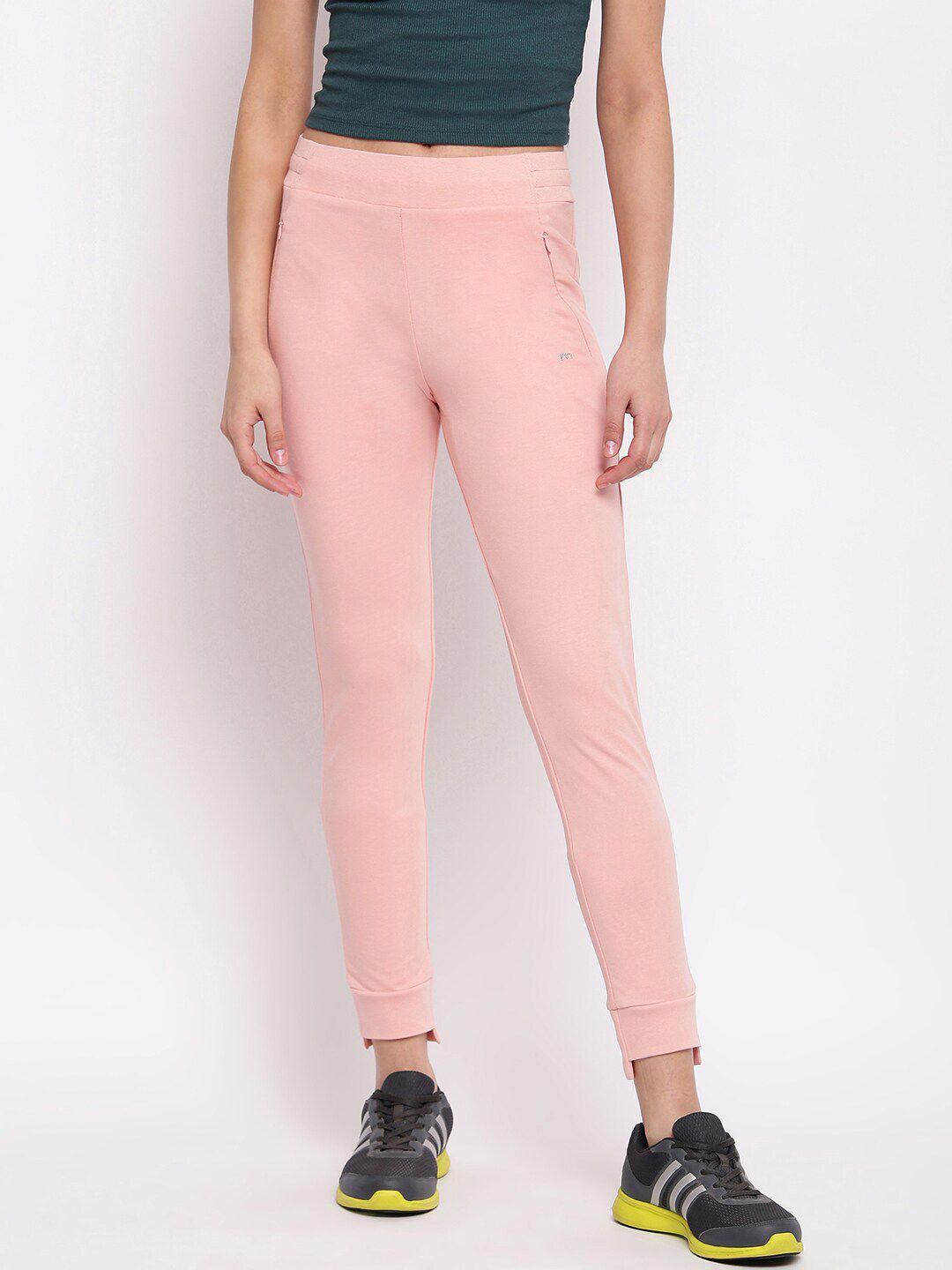 Marvel Women Peach Colored Solid Joggers Price in India