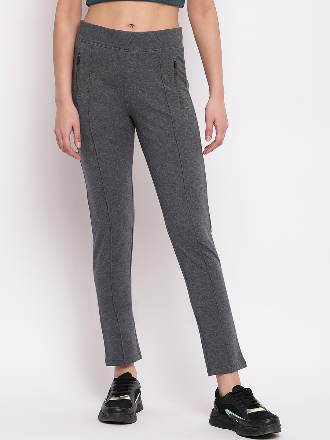 Marvel Women Grey Solid Track Pants Price in India