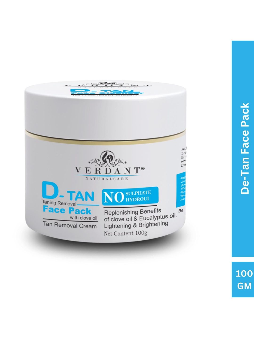 Verdant Natural Care D-Tan and Tan Removal Face Pack 100g