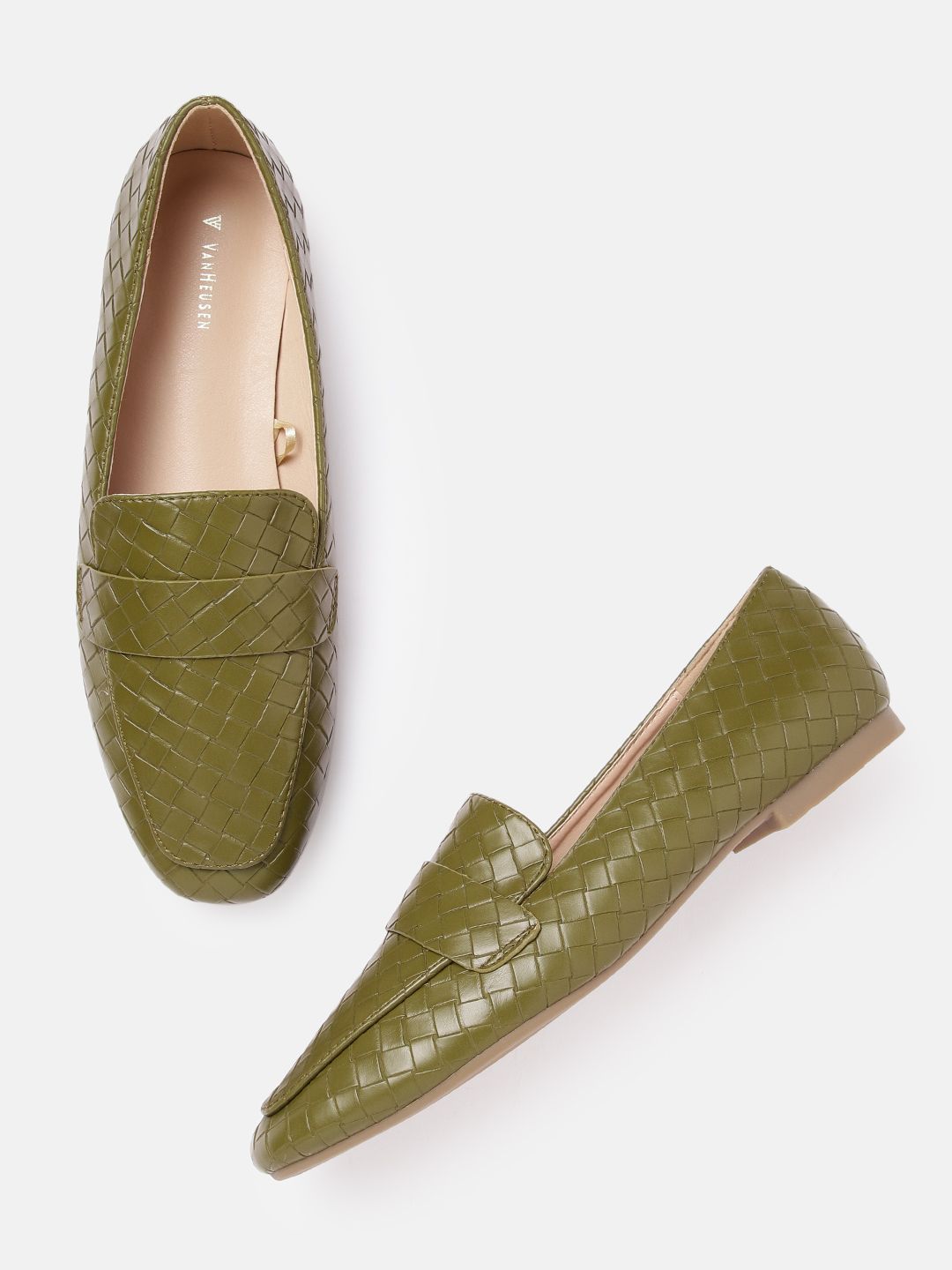 Van Heusen Woman Basketweave Textured Loafers Price in India