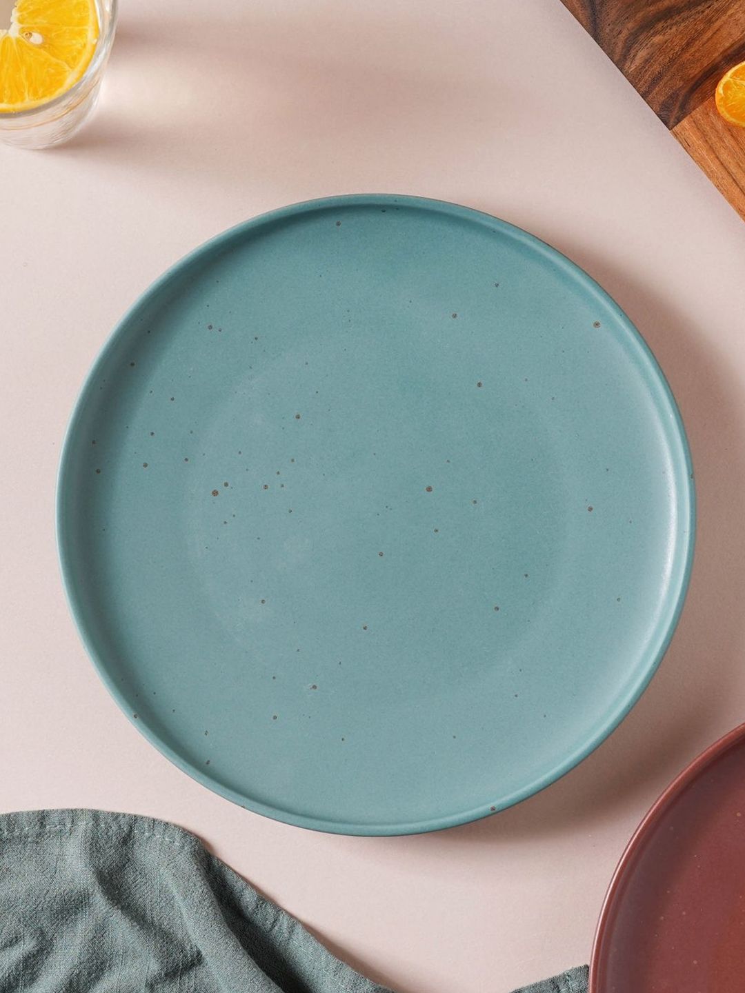 Nestasia Turquoise Blue & 1 Pieces Ceramic Matte Plates Price in India