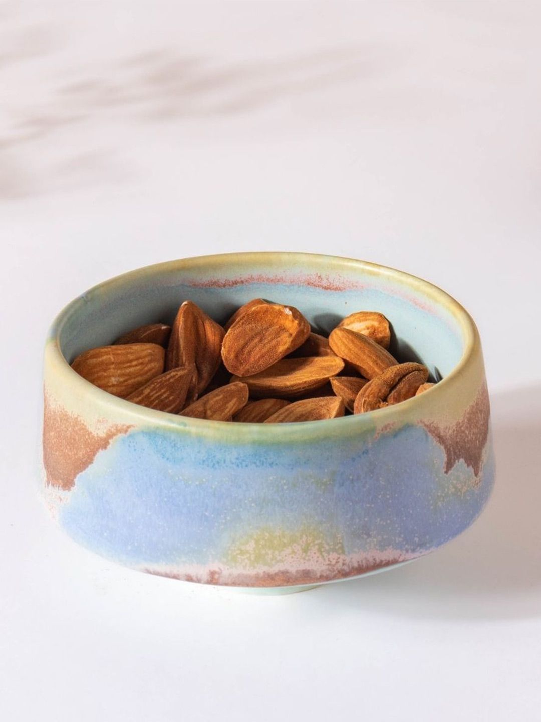 Nestasia Blue & Beige Printed Ceramic Matte Ombre Small Dip Bowl 100 ml Price in India