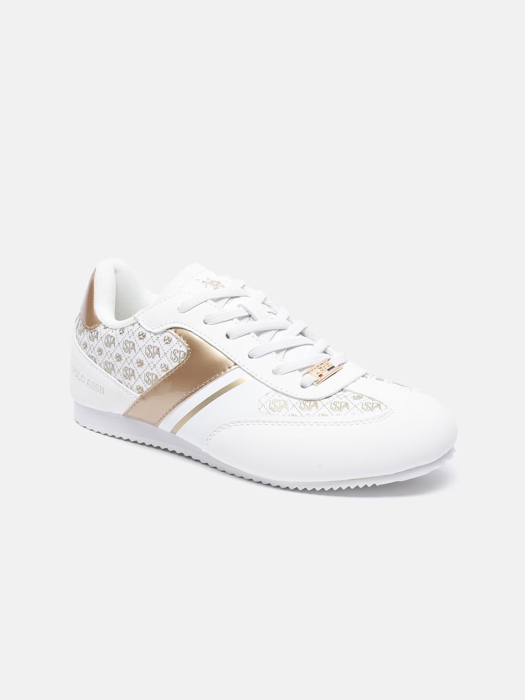 U S Polo Assn Women Off White Printed Sneakers Price in India