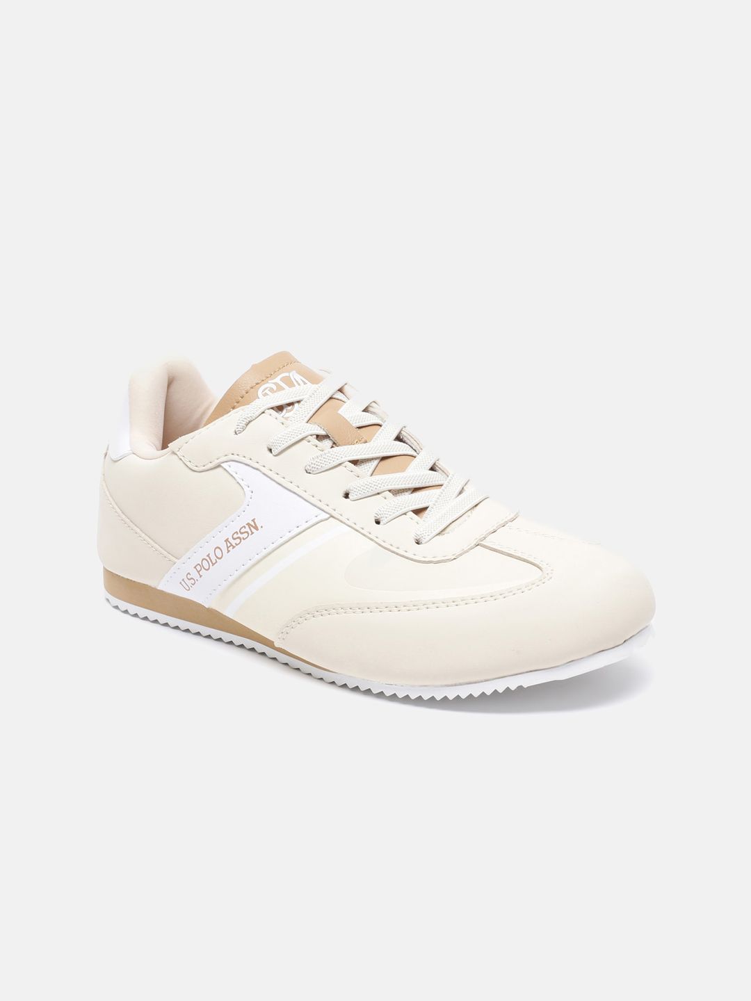 U S Polo Assn Women Nude-Coloured PU Sneakers Price in India