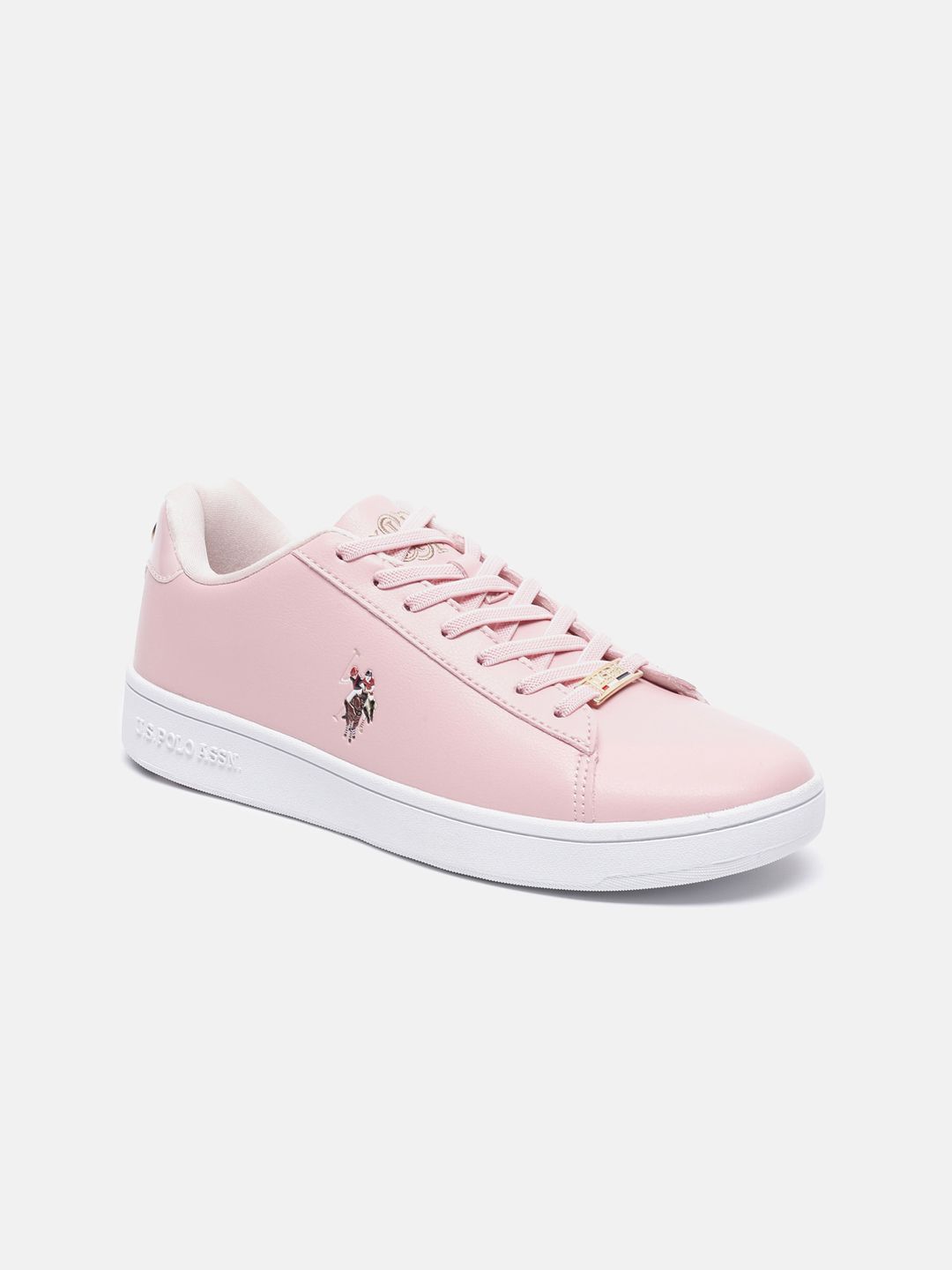 U S Polo Assn Women Pink PU Sneakers Price in India