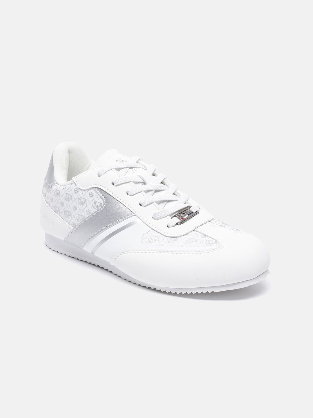 U S Polo Assn Women White PU Sneakers Price in India