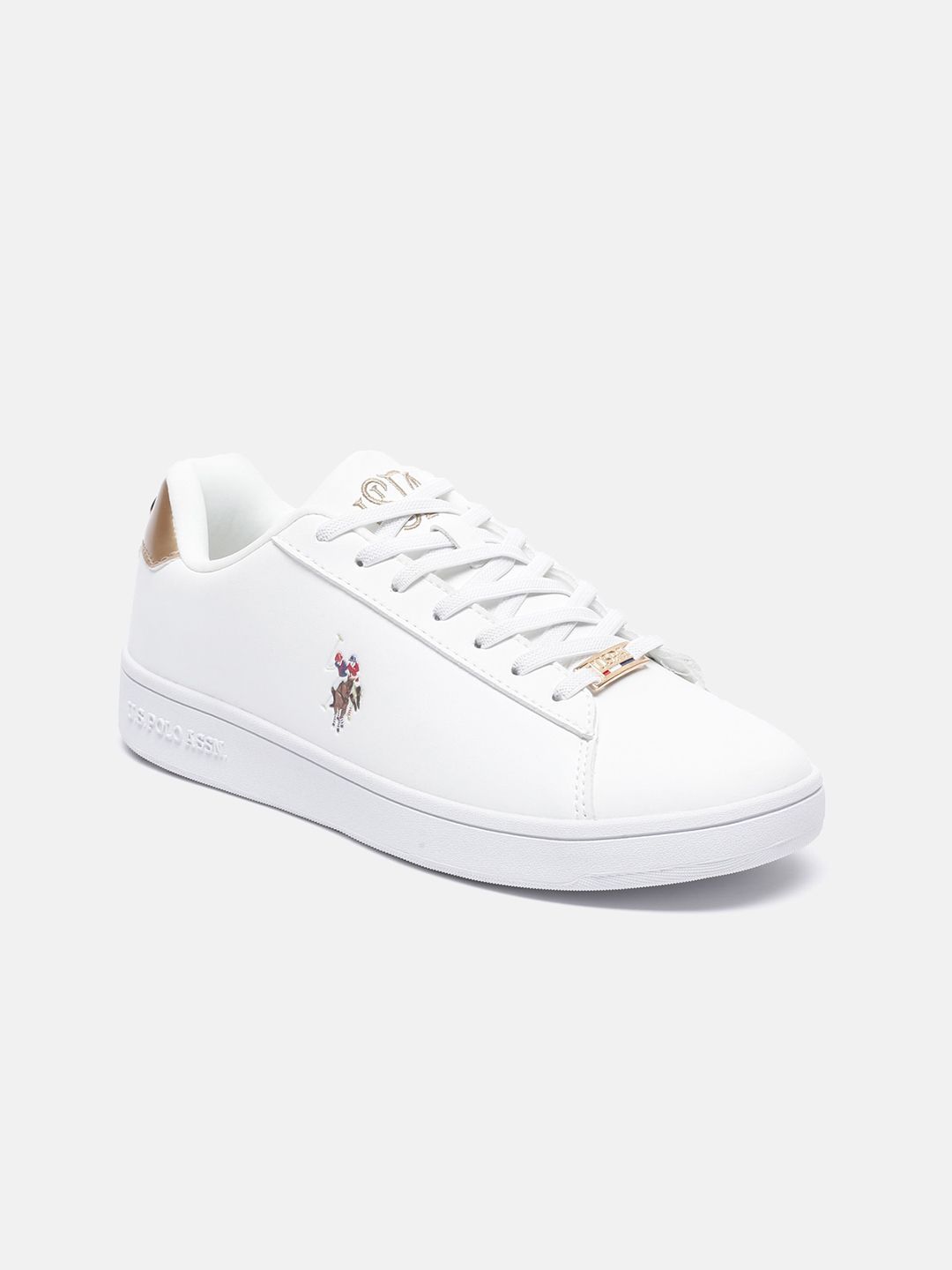 U S Polo Assn Women Off White PU Sneakers Price in India