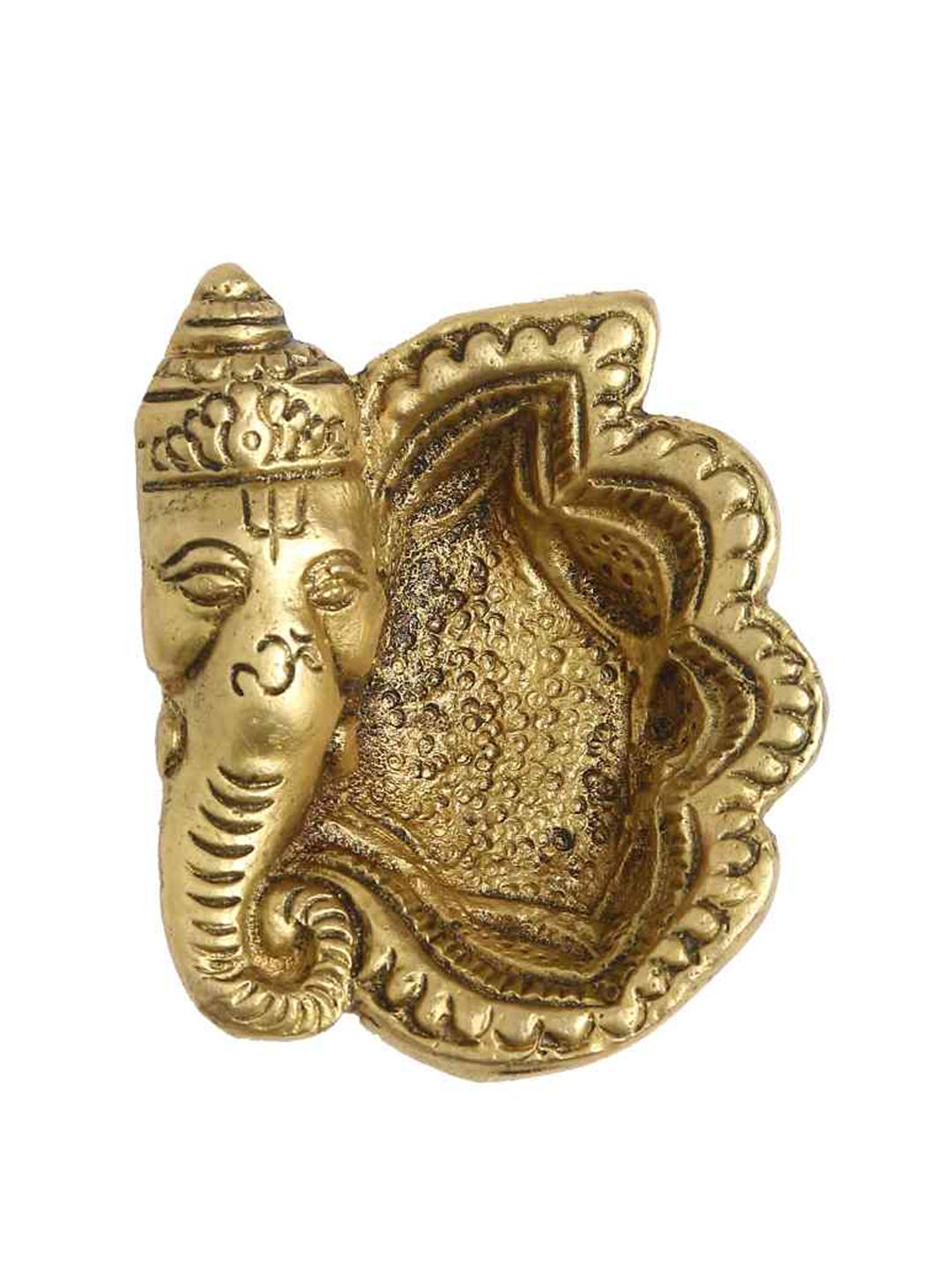 Amoliconcepts Gold-Toned Divine Glory Textured Ganesha Ear Design Diya Price in India