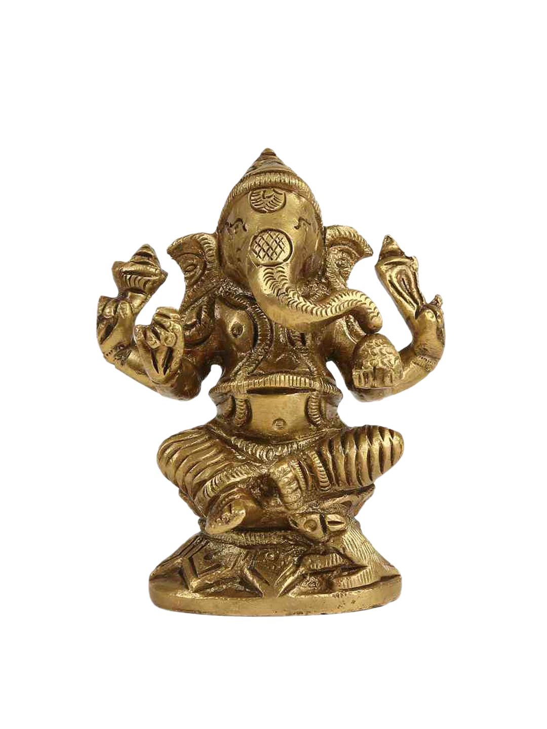 Amoliconcepts Gold-Tone Ganesha Statue Showpieces Price in India