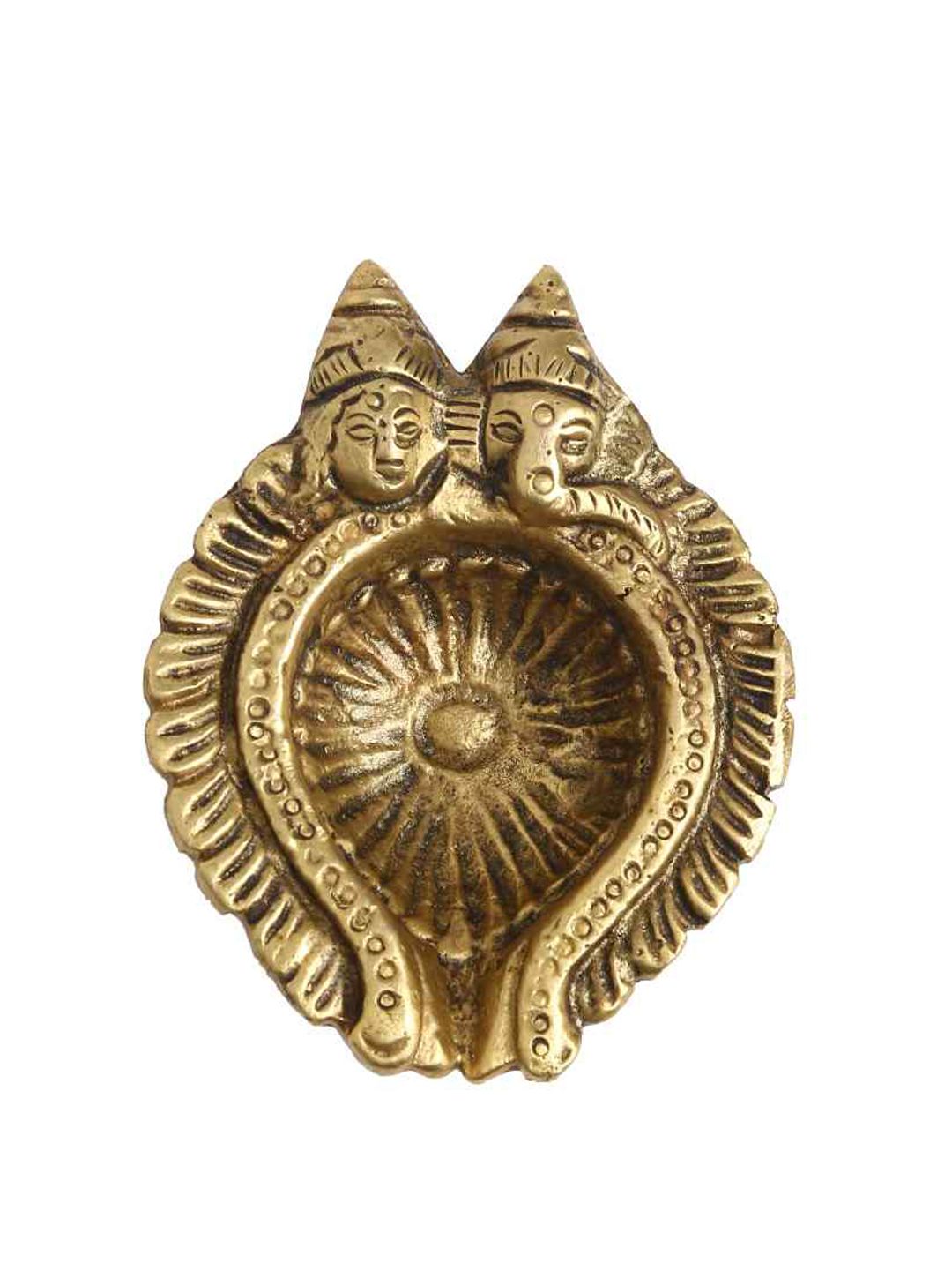 Amoliconcepts Gold-Toned Lakshmi Ganesha Diya  Pooja Essentials Price in India