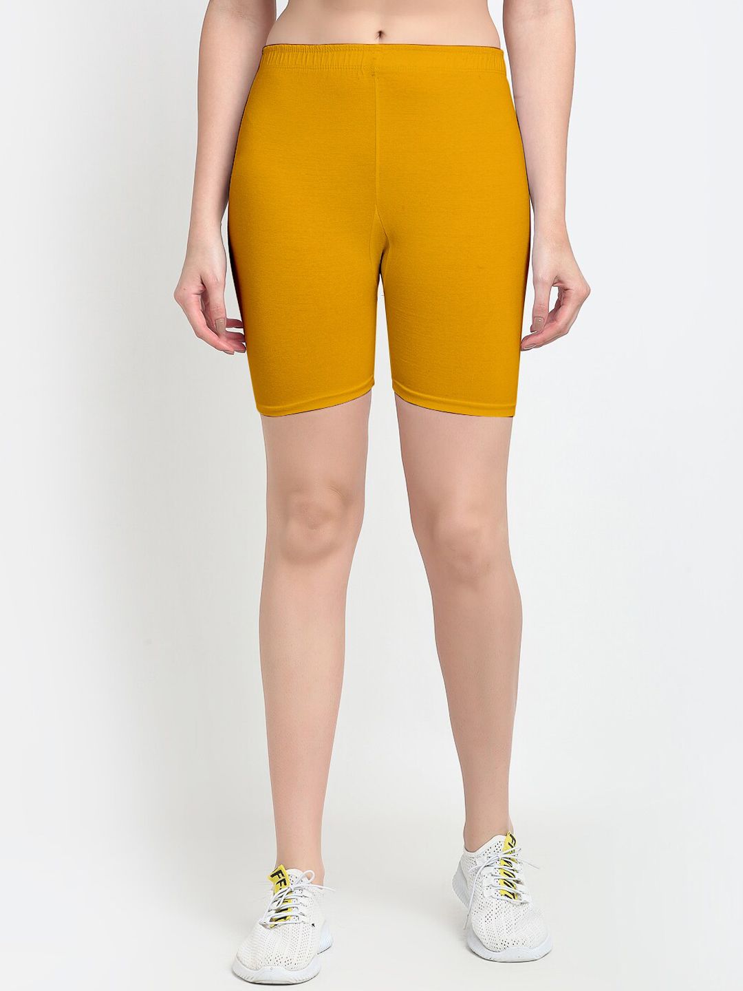GRACIT Women Yellow Cycling Sports Shorts Price in India