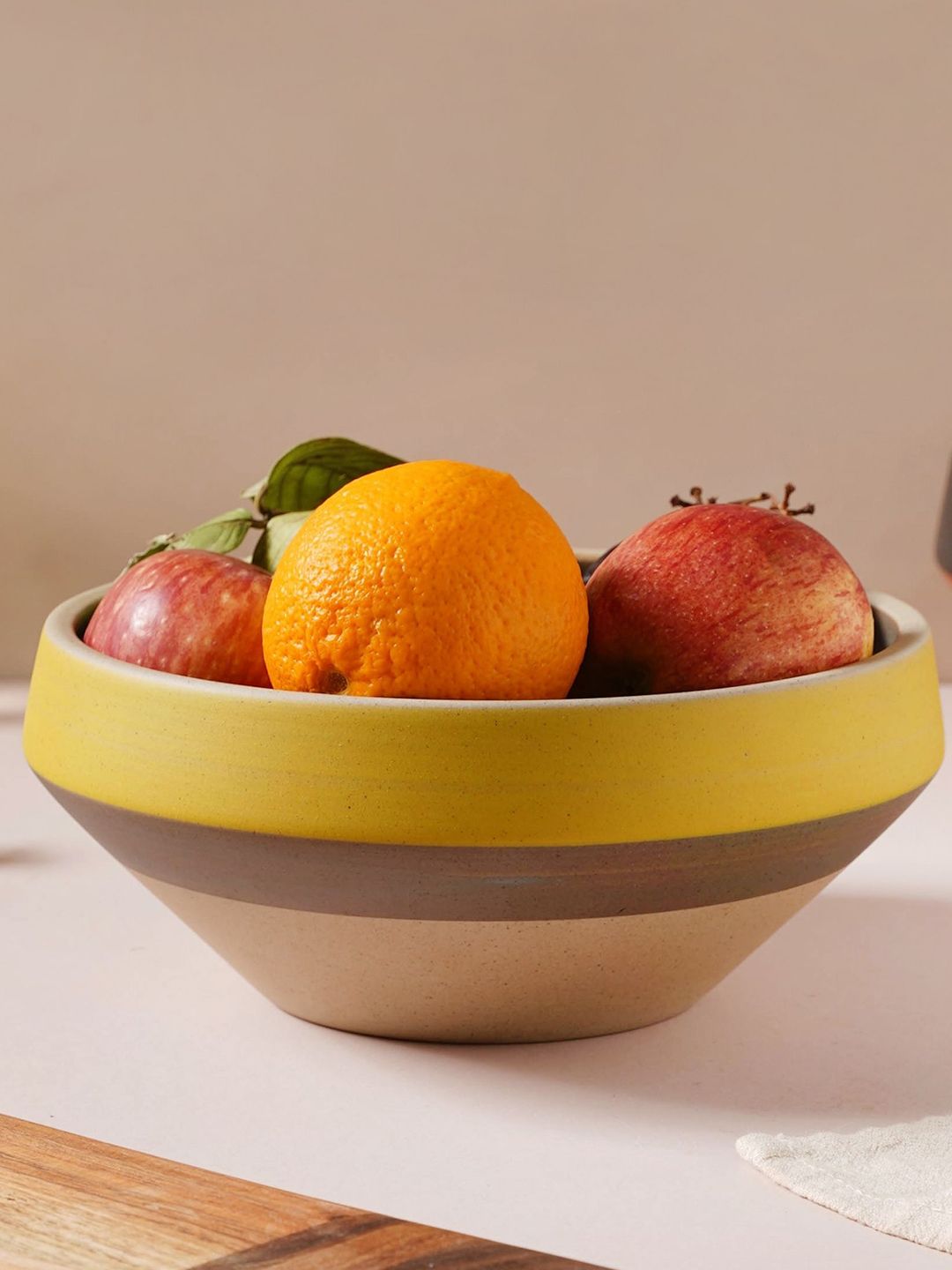 Nestasia Grey & Yellow 1 Pieces Printed Ceramic Matte Bowls Price in India