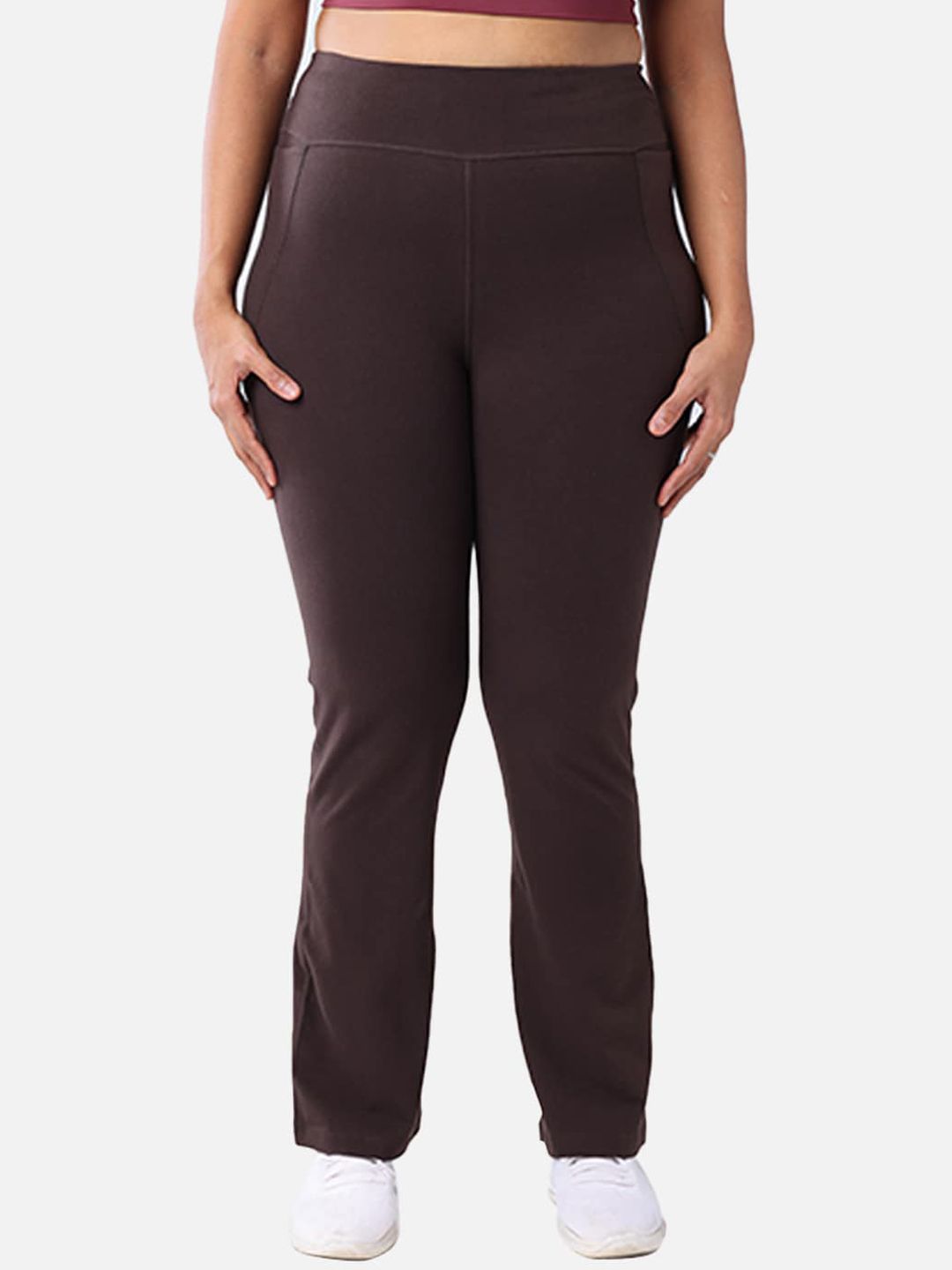 BlissClub Women Brown Solid Track Pants Price in India
