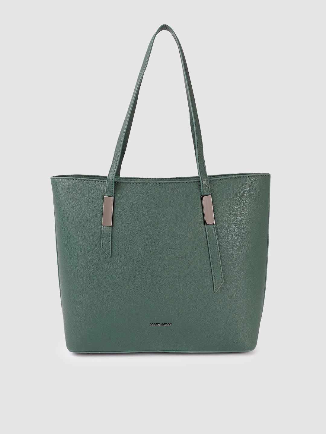 Allen Solly Teal Green Textured Structured Shoulder Bag
