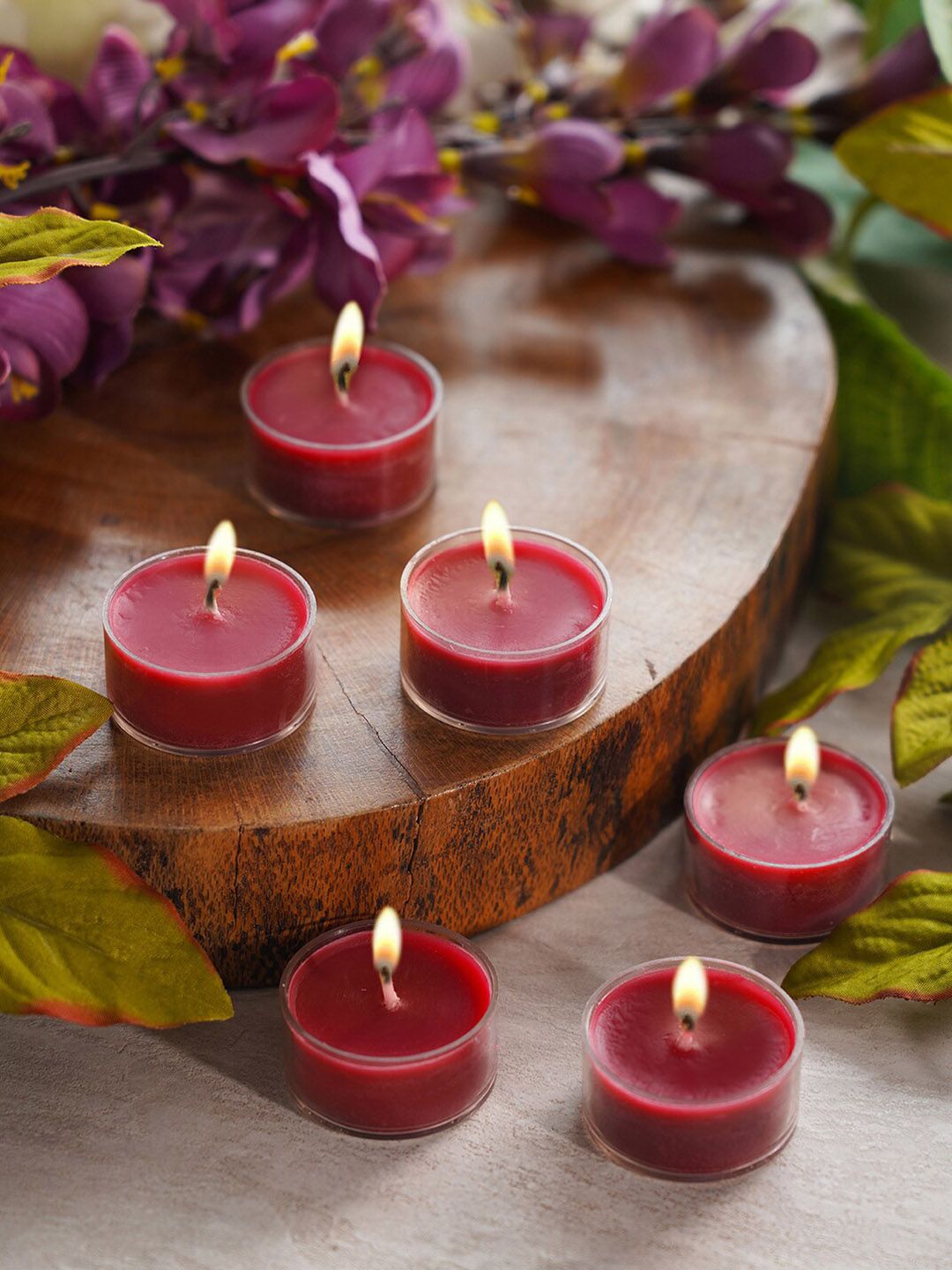 Pure Home and Living Set of 24 Red Scented Tealight Candles Price in India