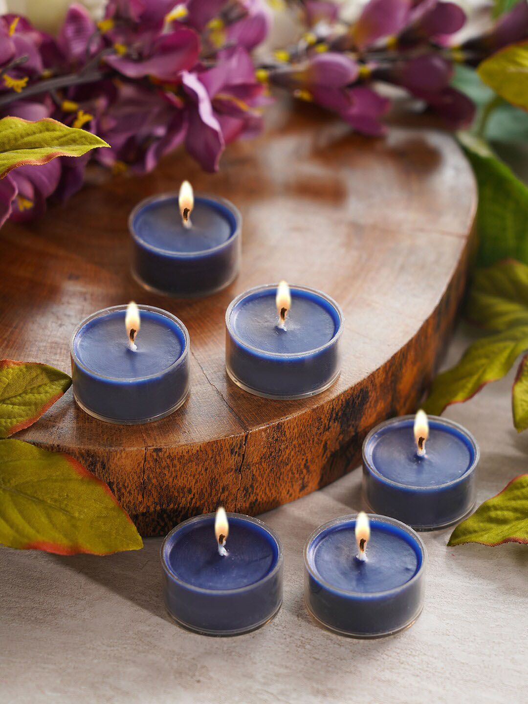 Pure Home and Living  Set of 24 Blue Scented Tealight Candles Price in India