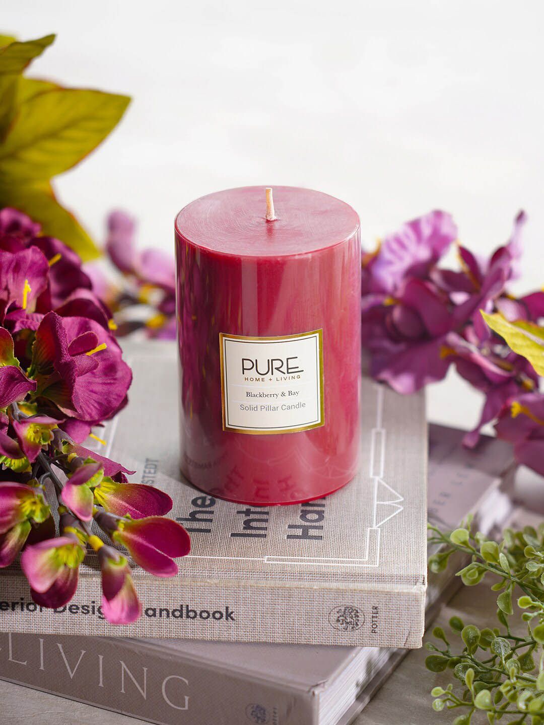 Pure Home and Living Red Serene Pillar Candle Price in India