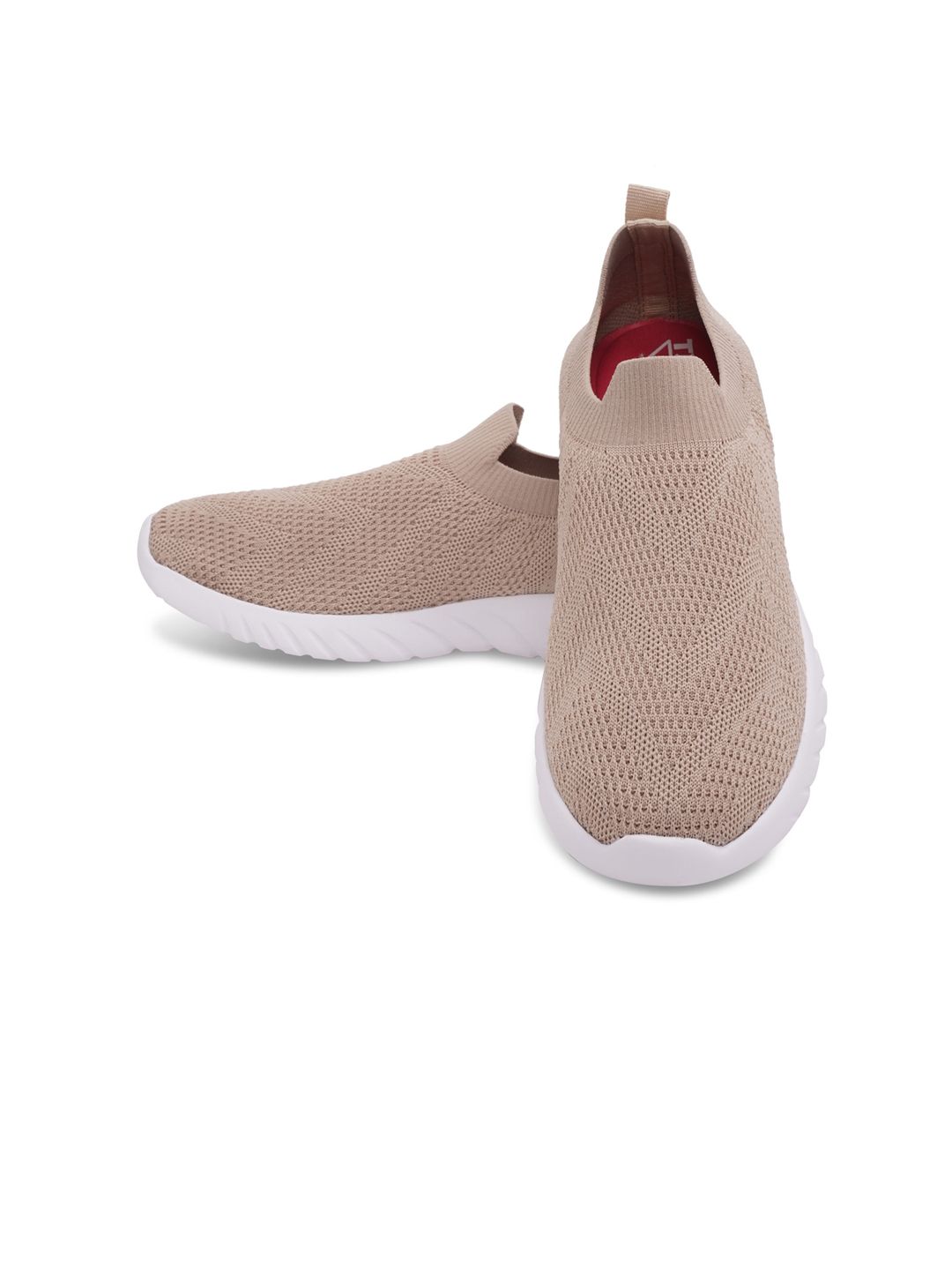 TPENT Women Beige Woven Design Slip-On Sneakers Price in India