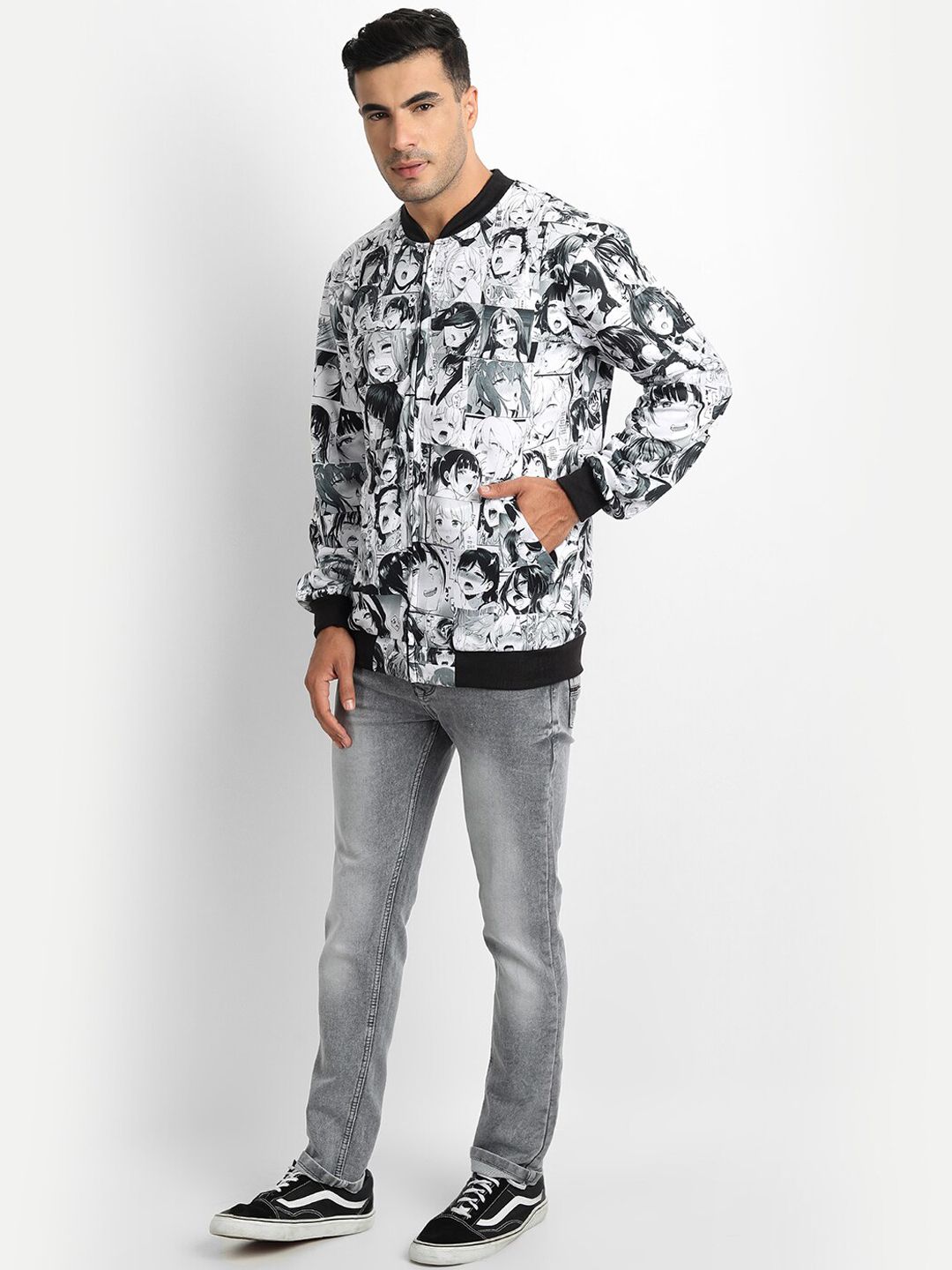 Buy COMICSENSE Unisex Anime Ahegao Printed Lightweight Bomber