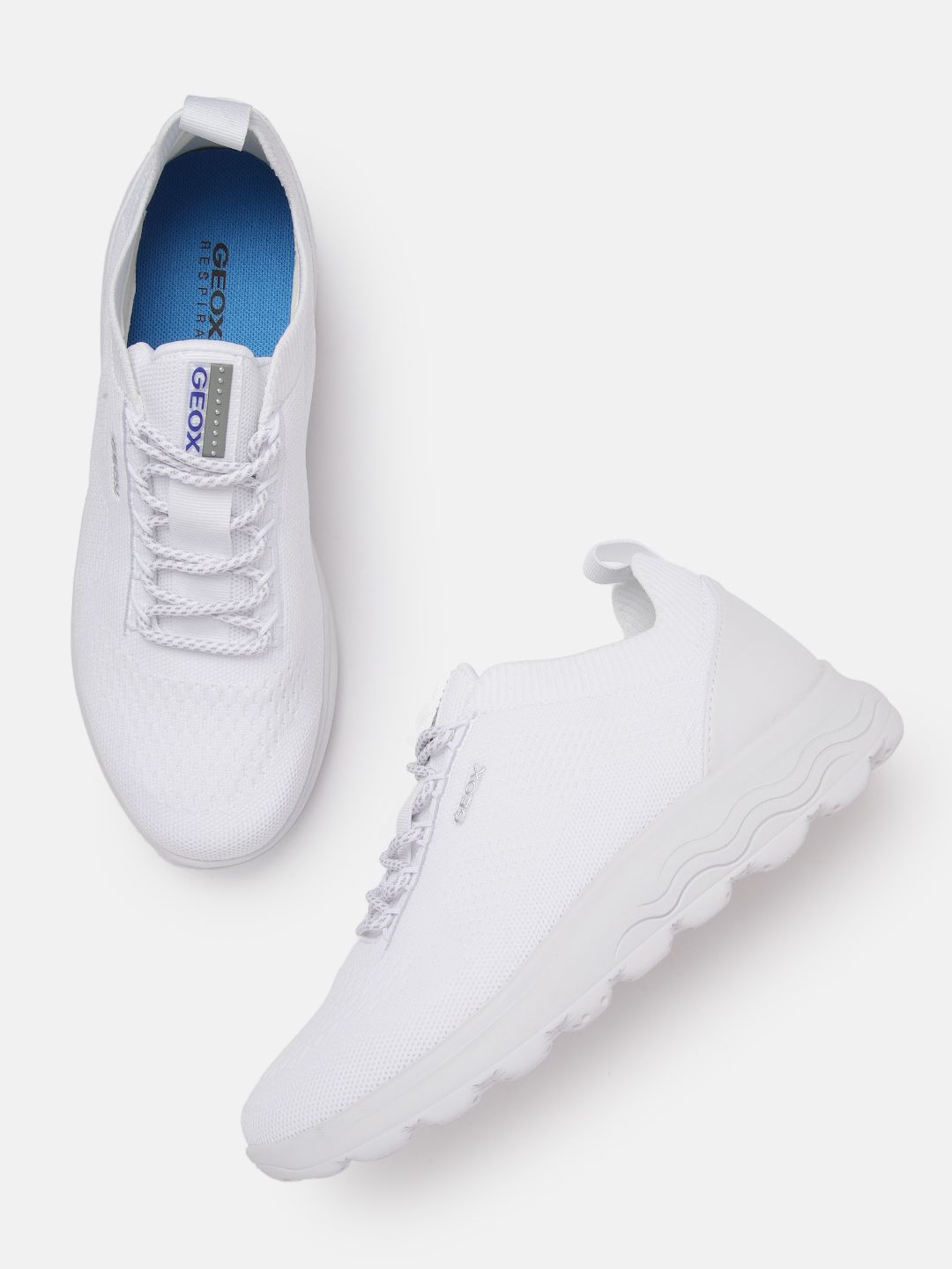 Geox Women White Solid Lightweight Sneakers Price in India