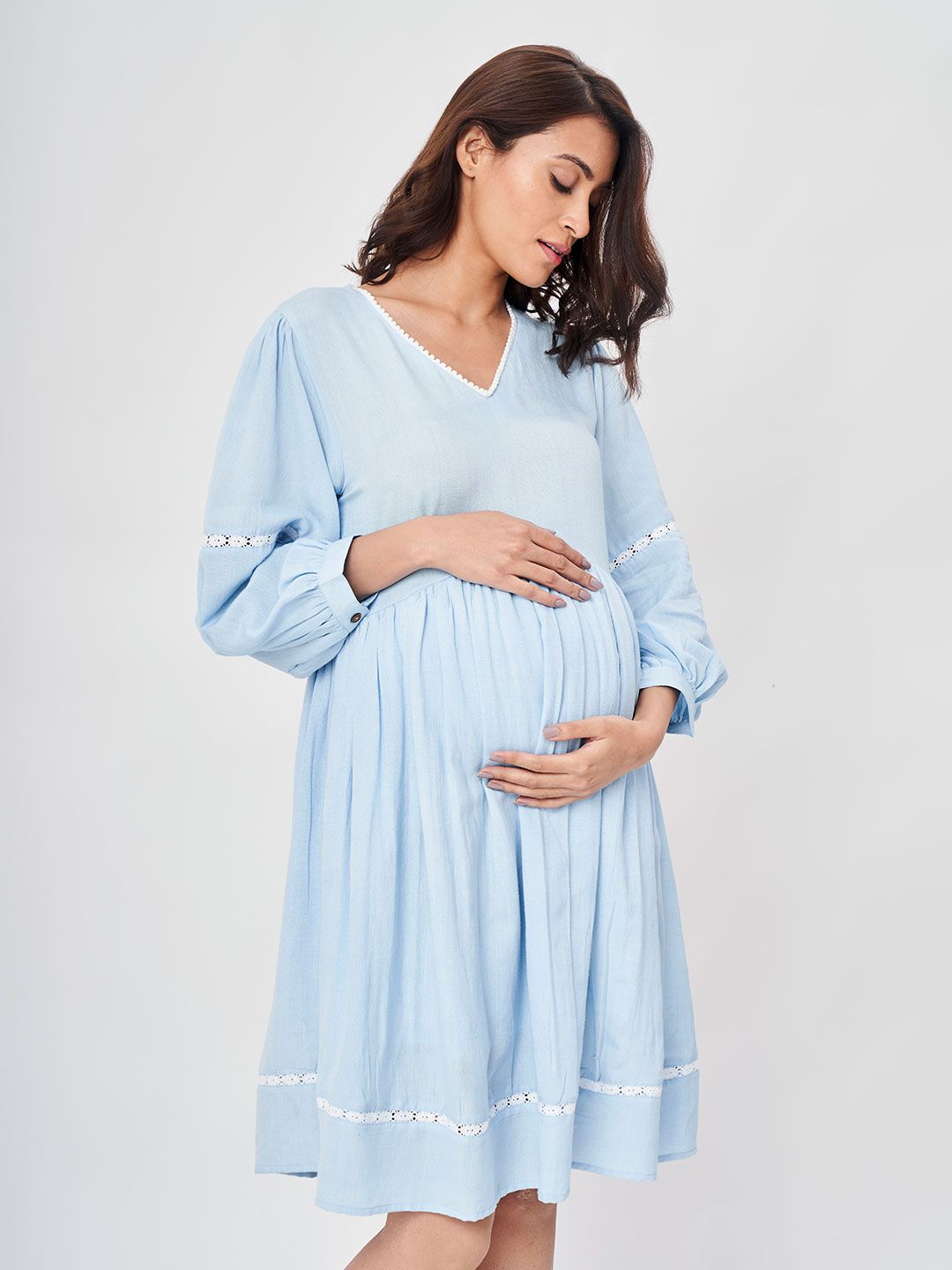 princess polly baby blue dress Turquoise Blue Maternity Gown for Photo Shoot and Baby Showers