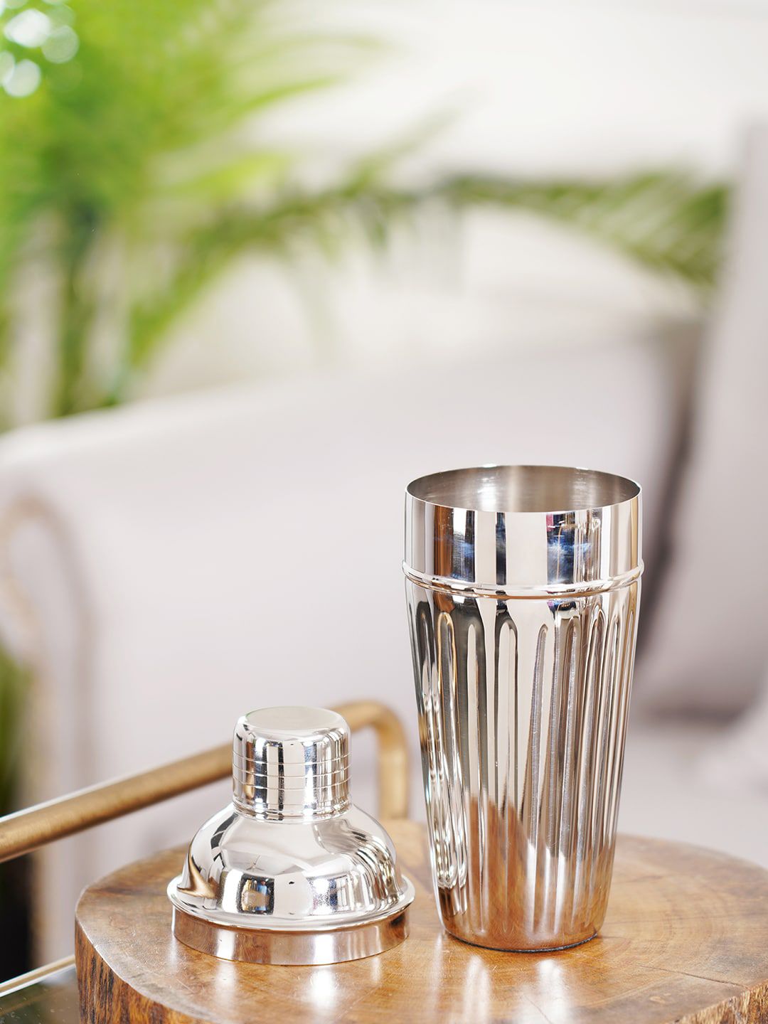 Pure Home and Living Silver-Toned Steel Cocktail Shaker Price in India
