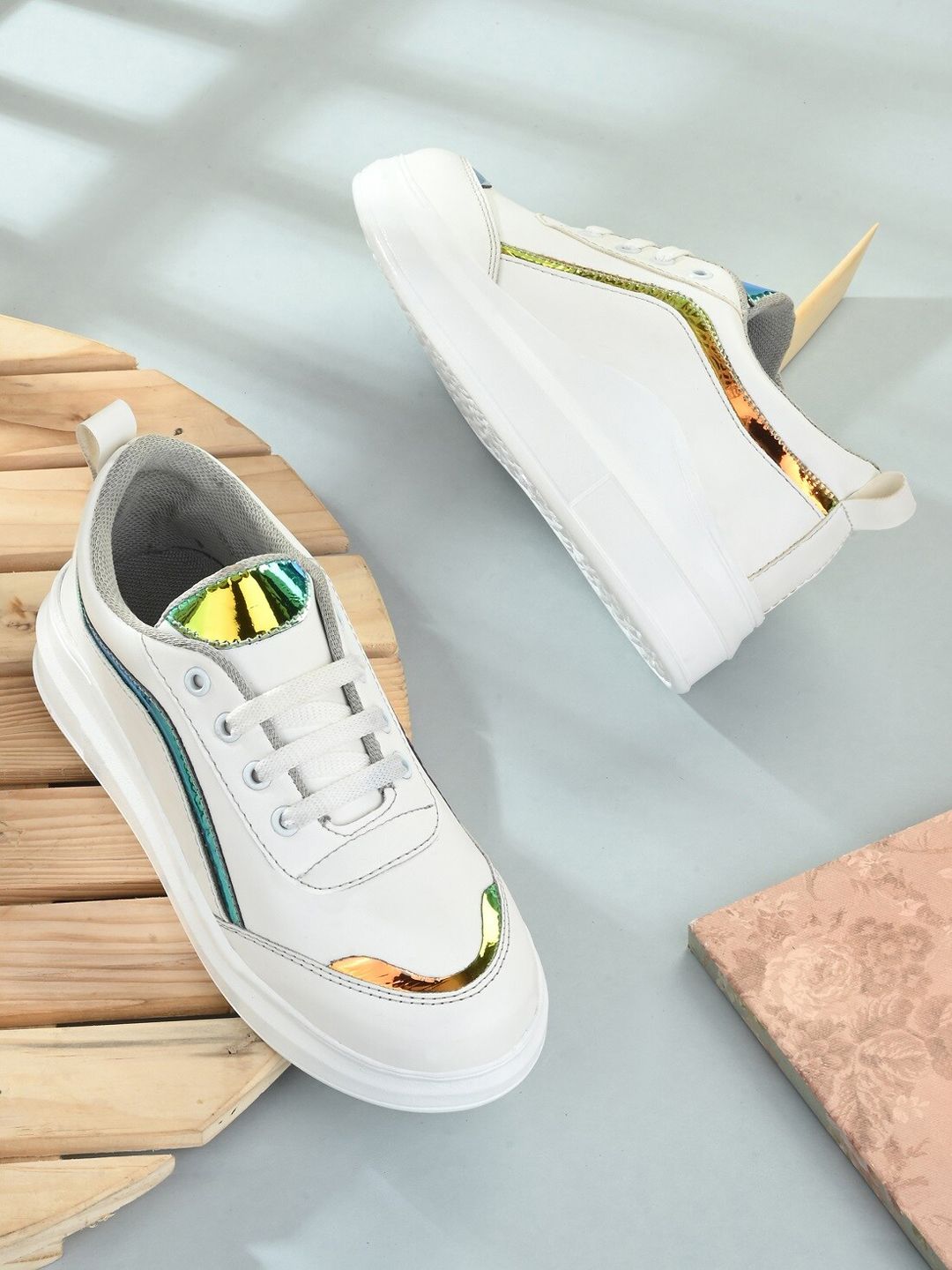 Roadster Women Solid White Sneakers Price in India