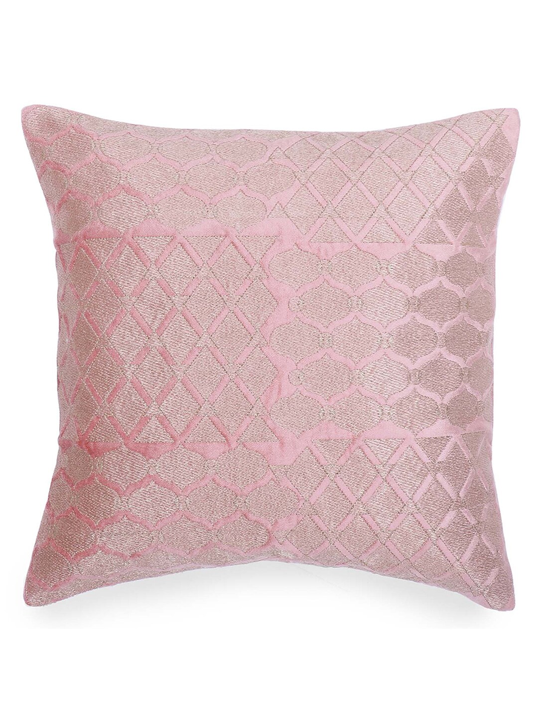 haus & kinder Pink & Gold-Toned Square Cushion Covers Price in India