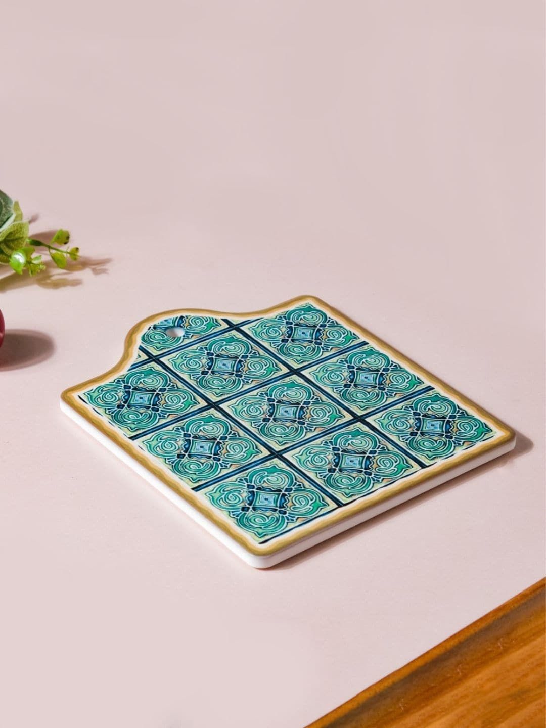 Nestasia Green Printed Ceramic Trivet Price in India