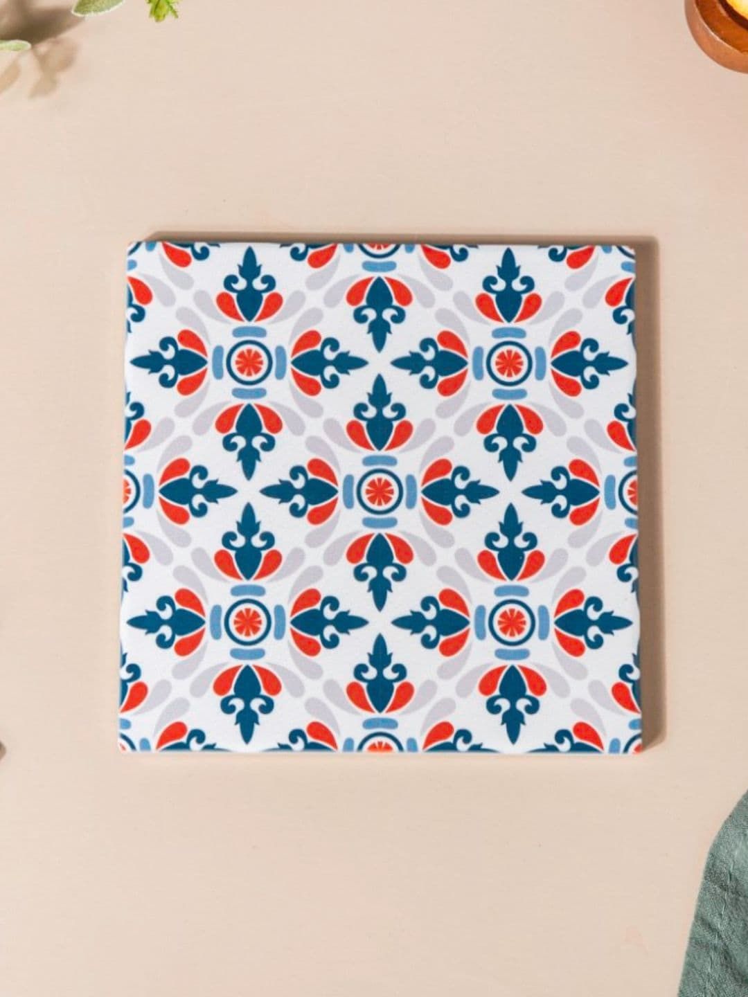 Nestasia White & Blue Printed Trivet Price in India