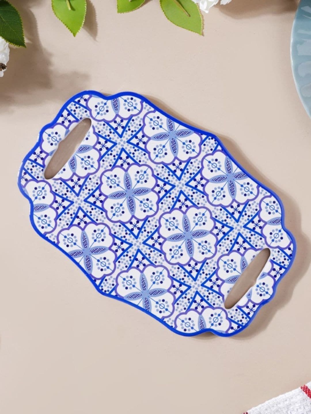 Nestasia Blue & White Printed Ceramic Trivet Price in India