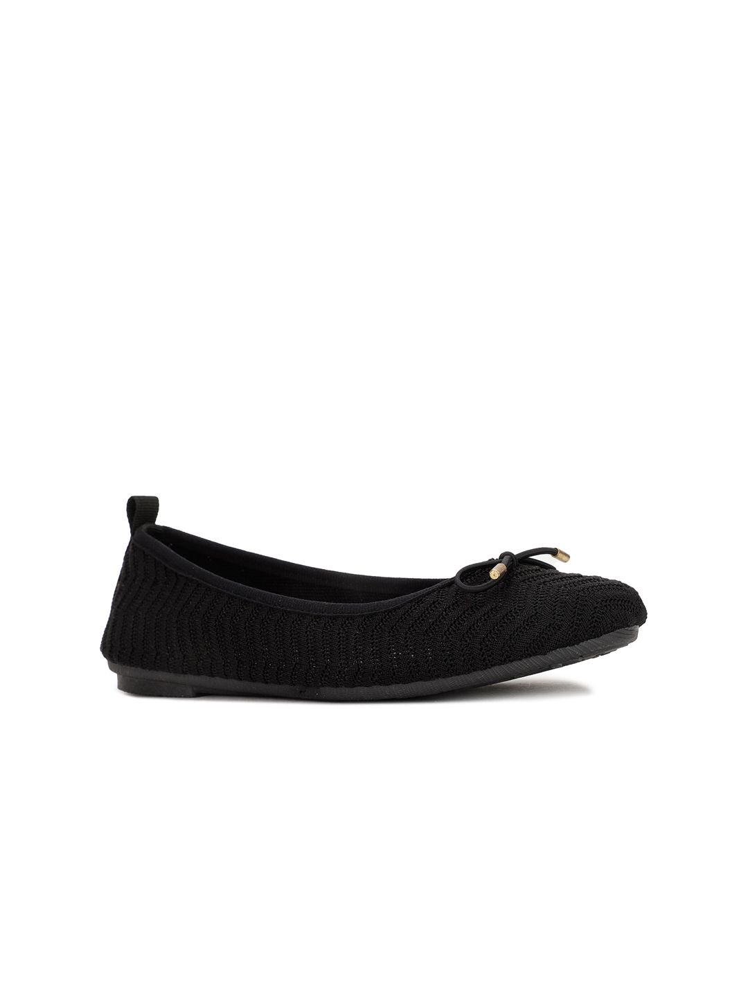 Bata Women Black Ballerinas with Bows Flats Price in India