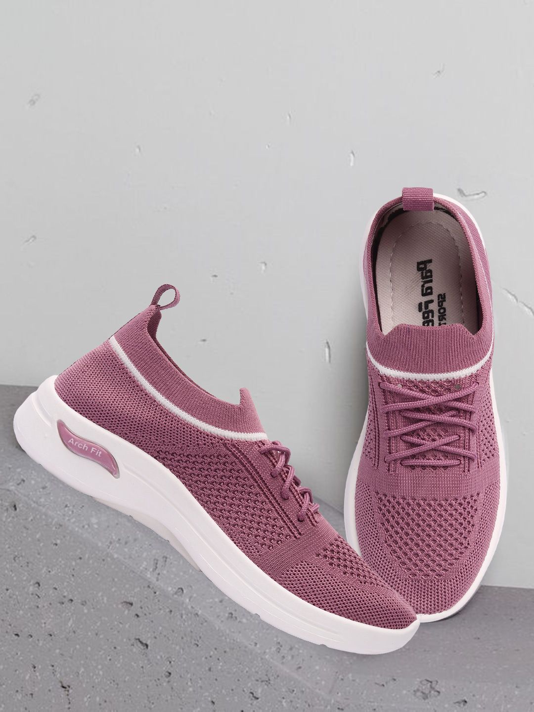 TWIN TOES Women Mauve Colourblocked Slip-On Sneakers Price in India