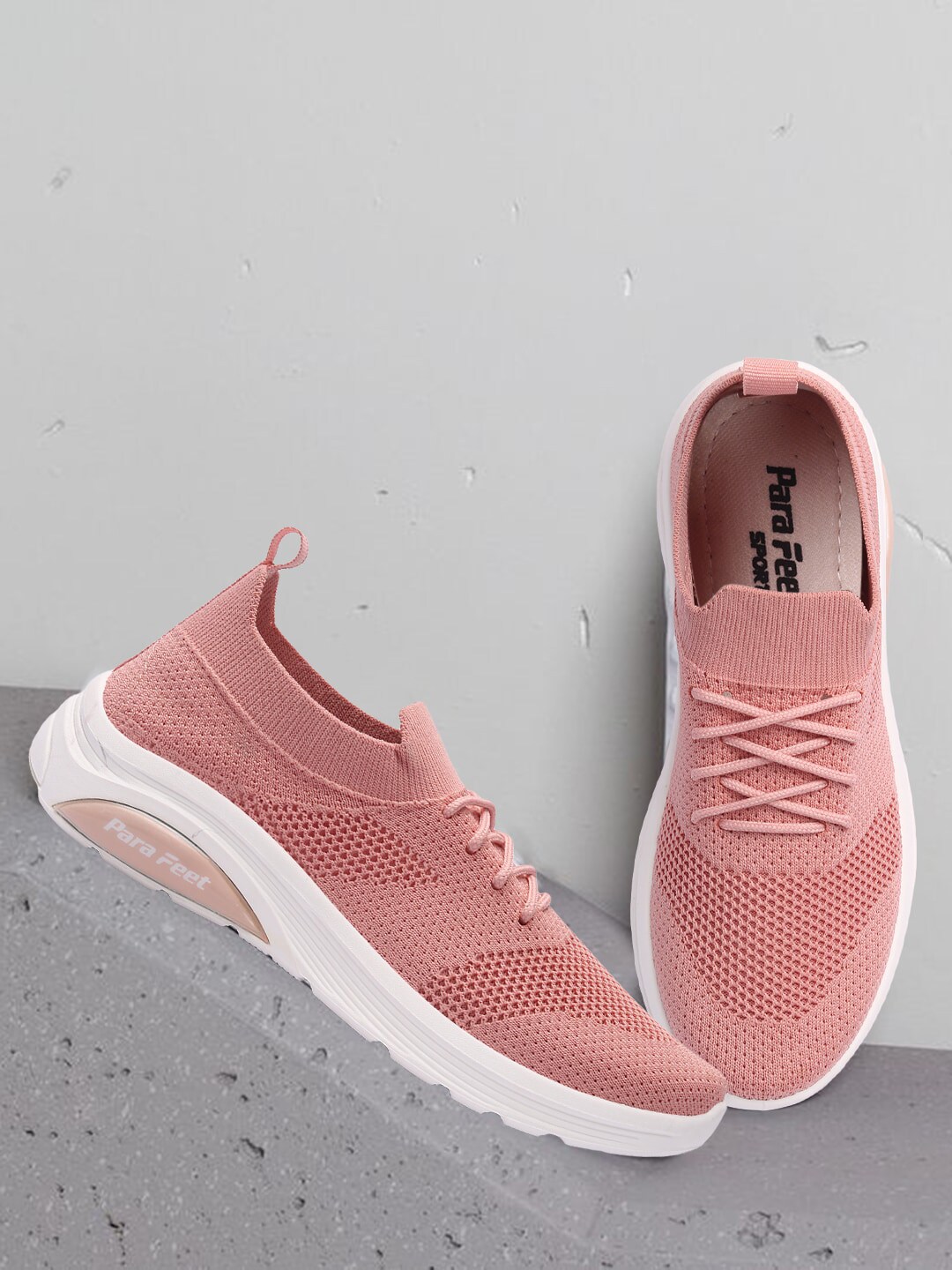 TWIN TOES Women Peach-Coloured Colourblocked Slip-On Sneakers Price in India