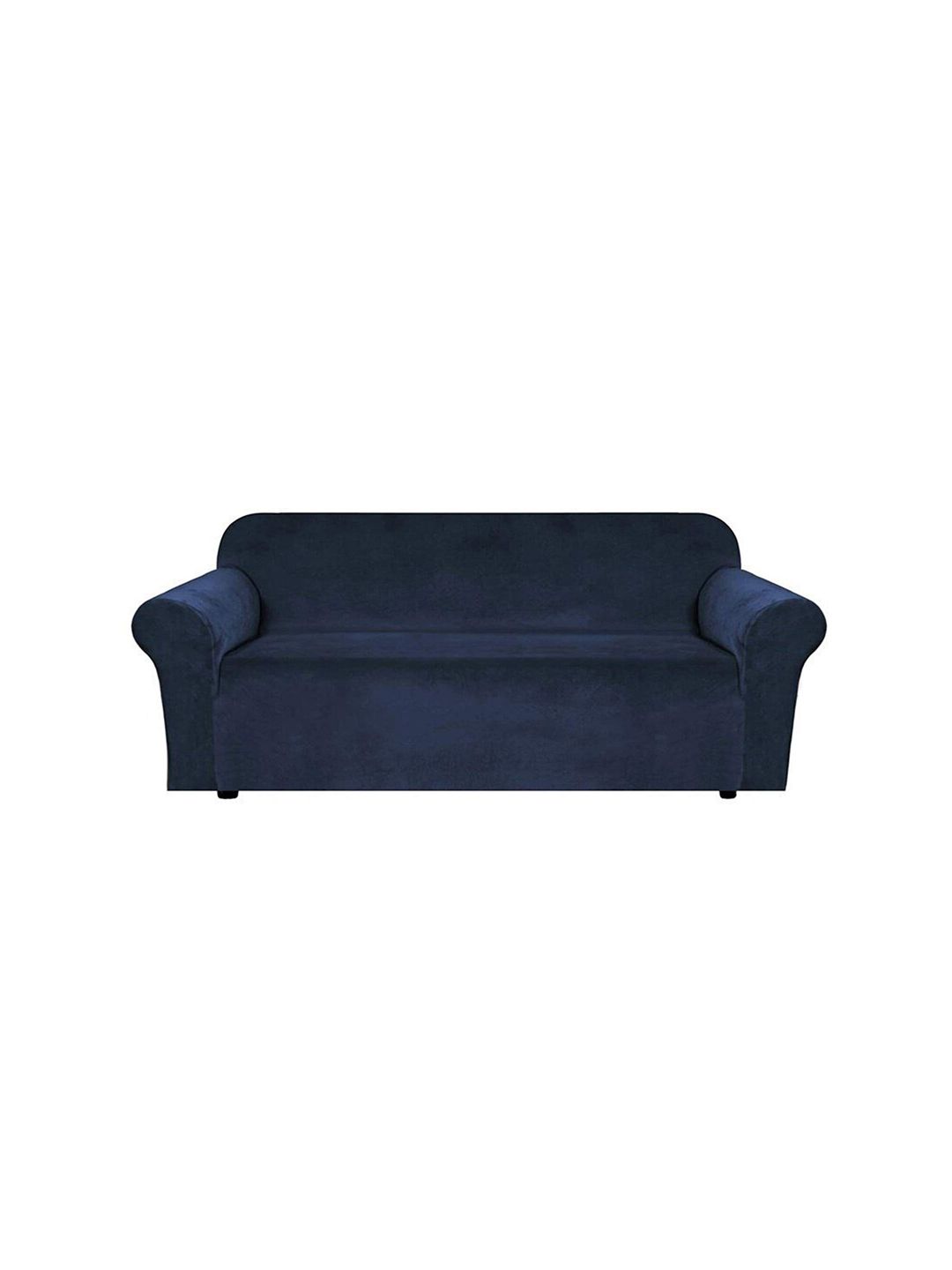 HOUSE OF QUIRK Navy Blue Solid 1-Seater Sofa Cover Price in India