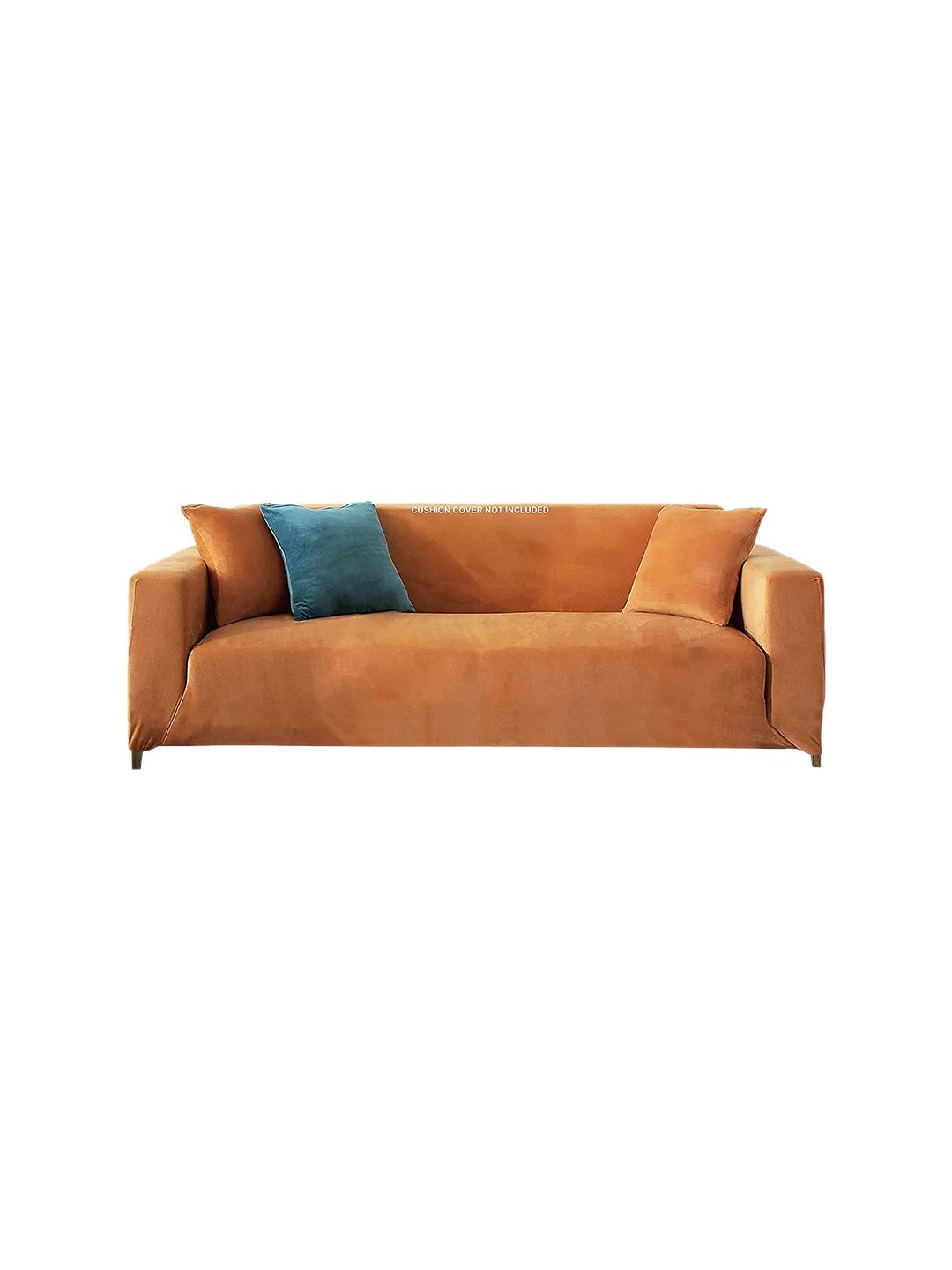 HOUSE OF QUIRK Tan Solid 1-Seater Sofa Cover Price in India