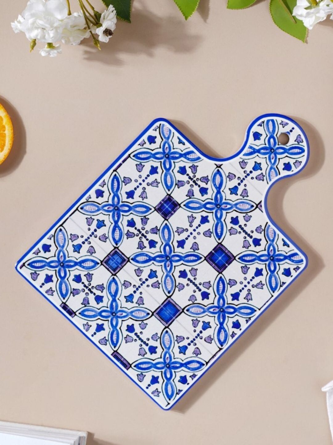 Nestasia Blue & White Printed Ceramic Glossy Plate Price in India