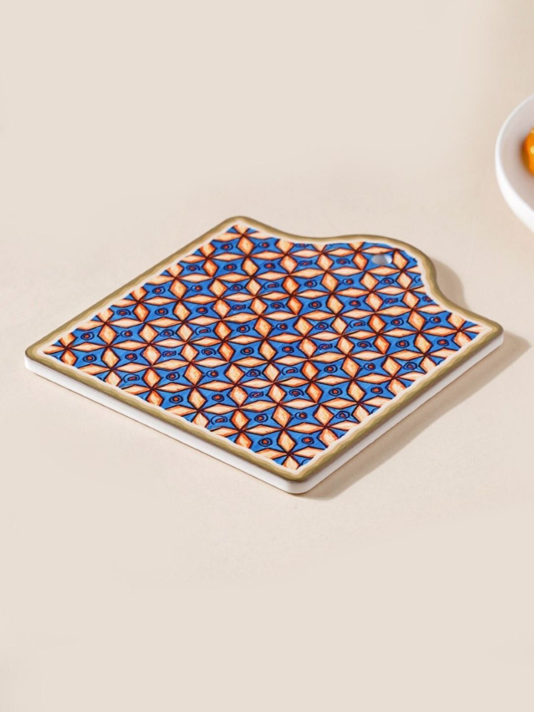 Nestasia Blue & Orange Printed Ceramic Matte Plate Price in India