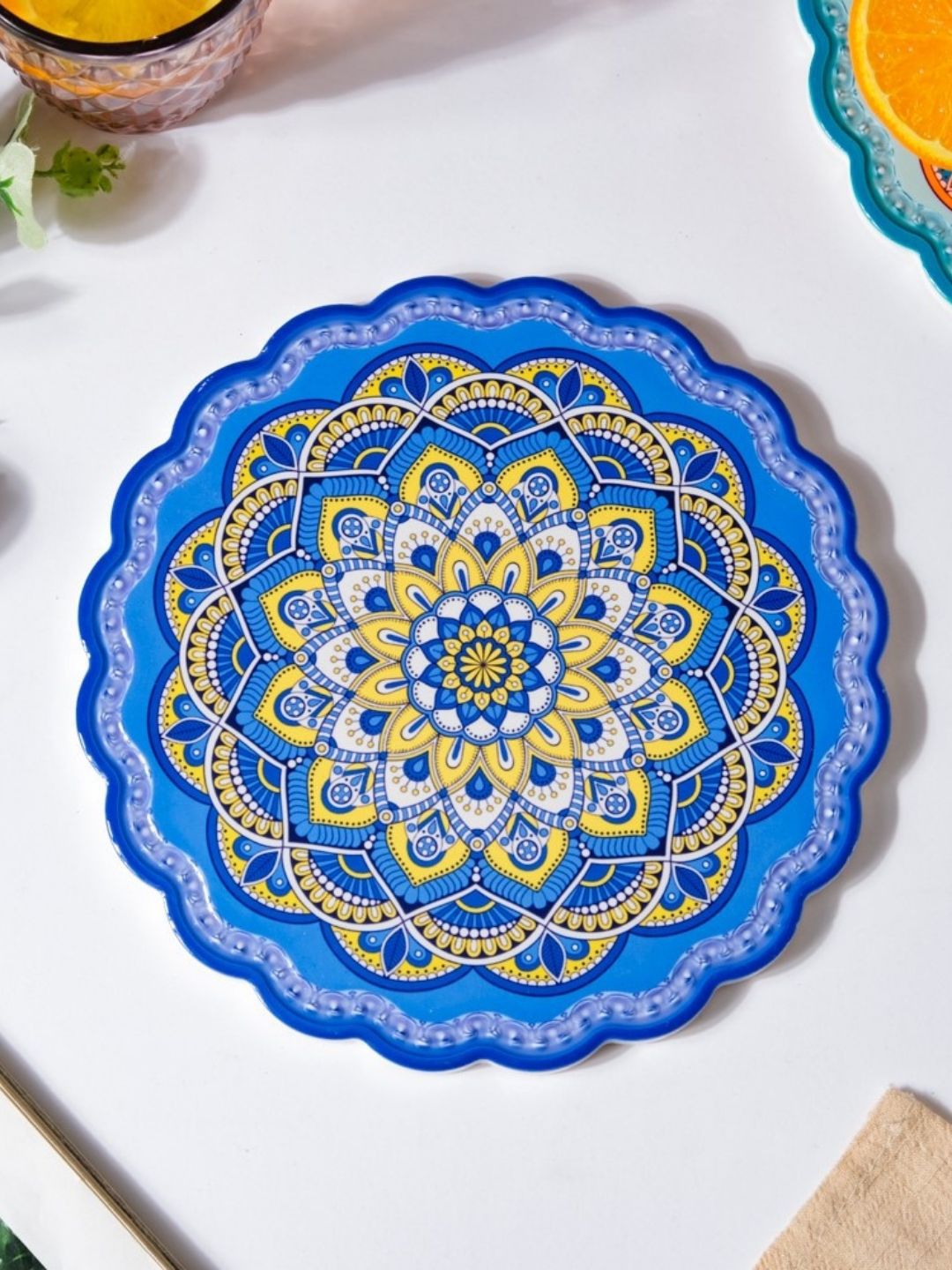 Nestasia Blue Printed Ceramic Trivet Price in India