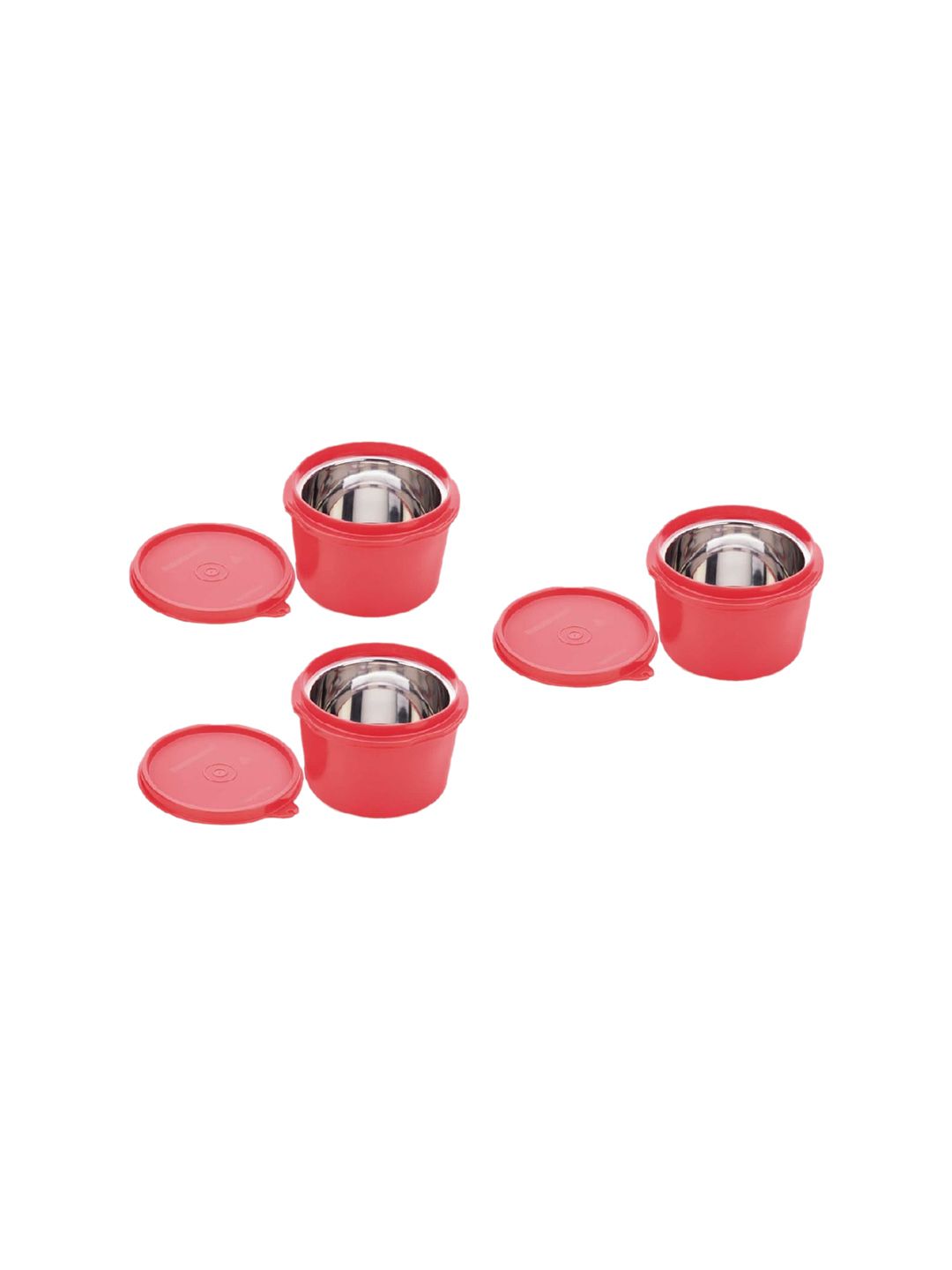 SignoraWare Set Of 3 Red Solid Food Container 500ml Price in India