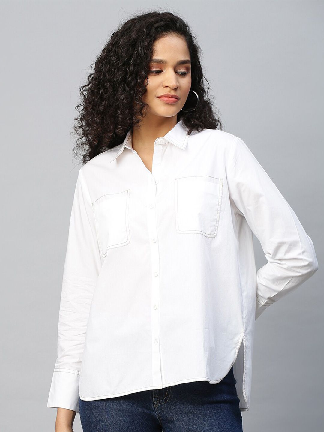Chemistry White Shirt Style Top Price in India