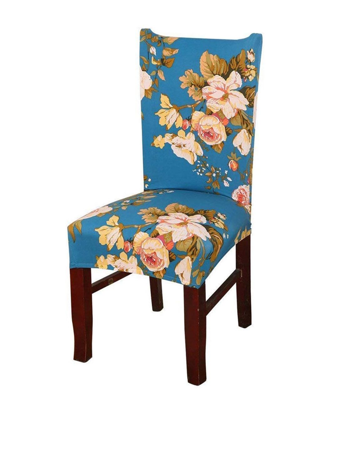 Styleys Blue & Beige Printed Chair Cover Price in India
