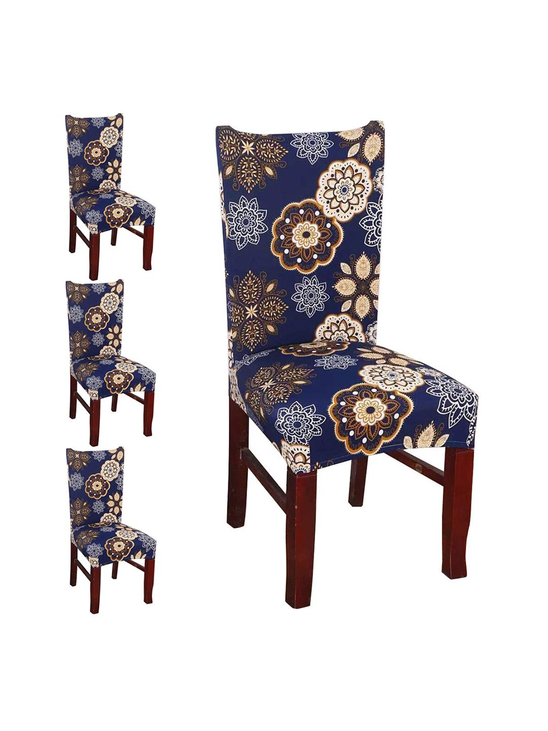 Styleys Set Of 4 Floral Printed Chair Cover Price in India