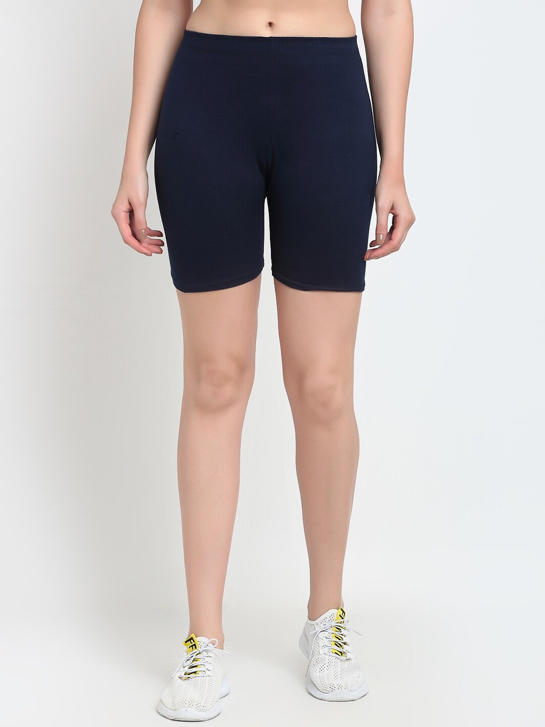 GRACIT Women Navy Blue Cotton Cycling Sports Shorts Price in India