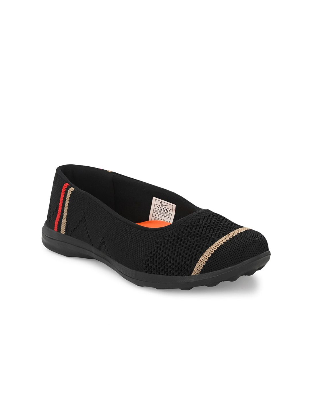 Yuuki Women Black Slip-On Non-Marking Walking Shoes Price in India