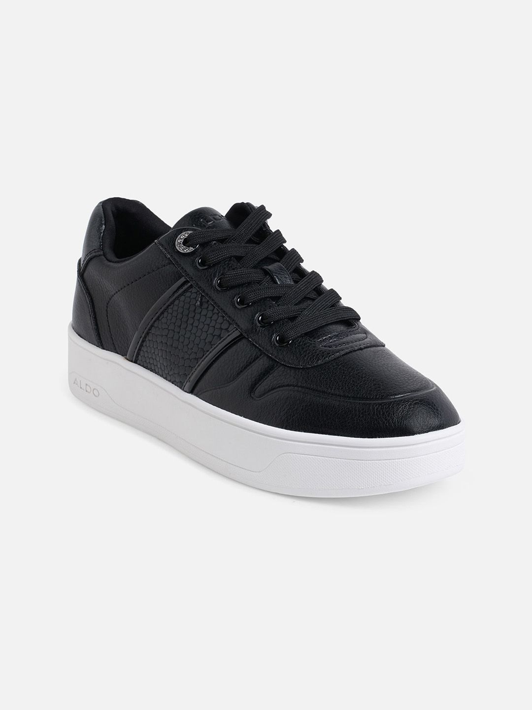 ALDO Women Black Lace Up Sneakers Price in India