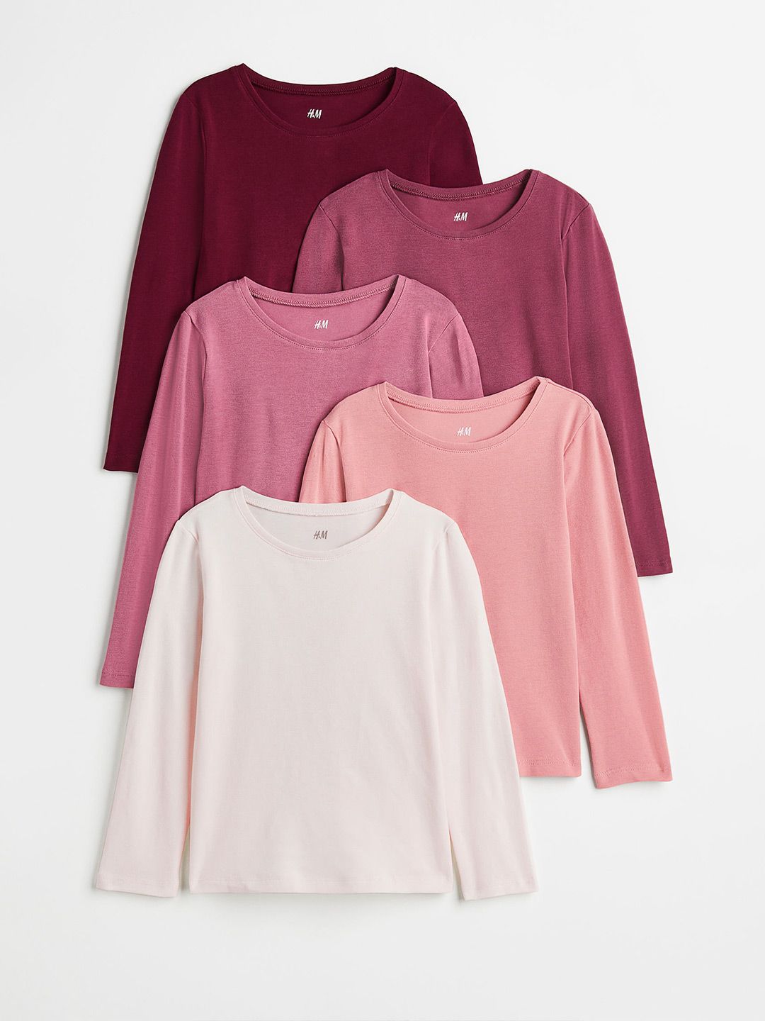 H&M Girls 5-Pack Solid Jersey Tops Price in India