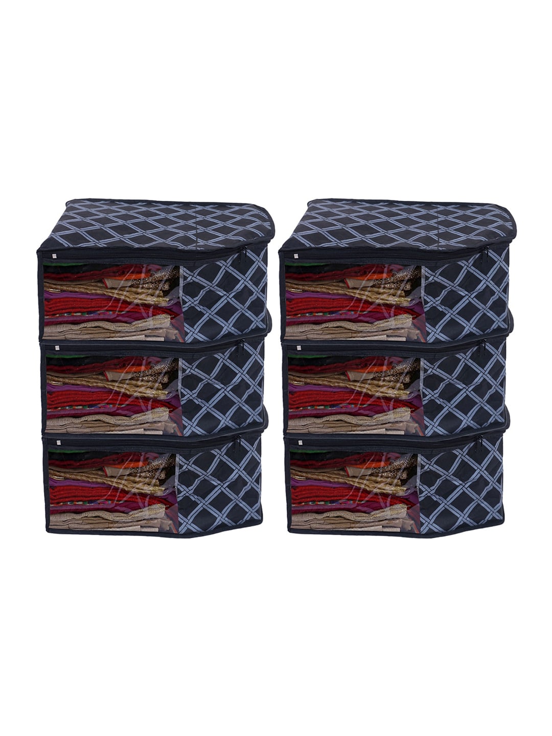 Kuber Industries Set Of 6 Checked Blouse Organisers Price in India