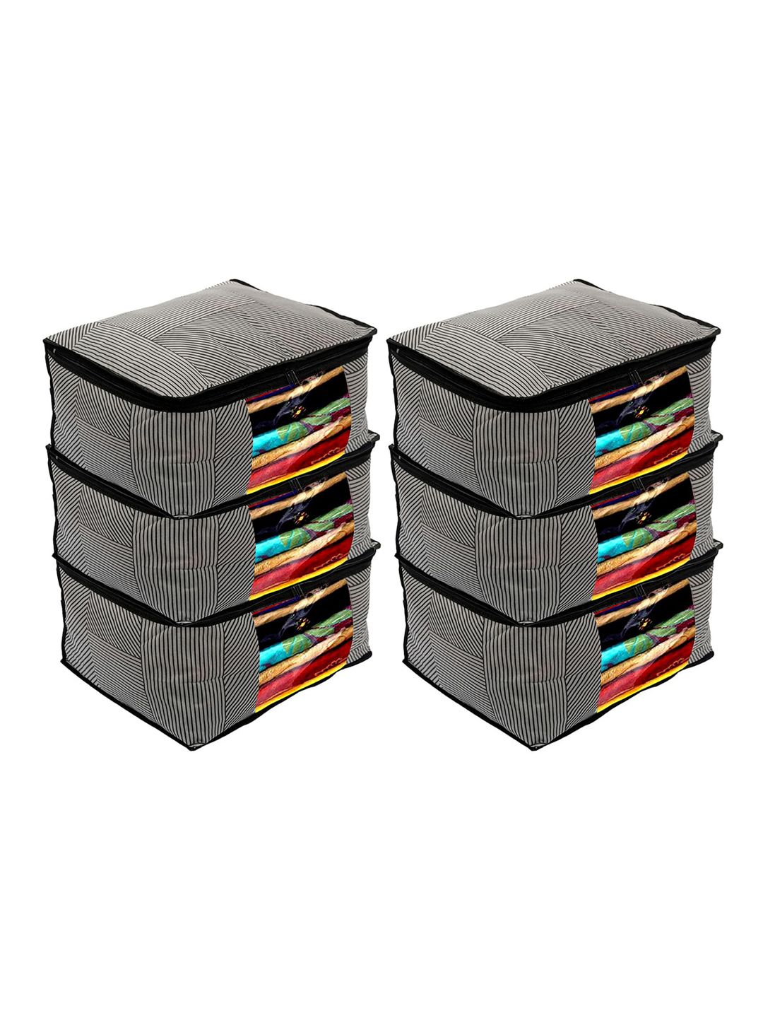 Kuber Industries Set Of 6 Printed Non-Woven Saree Organizers Price in India