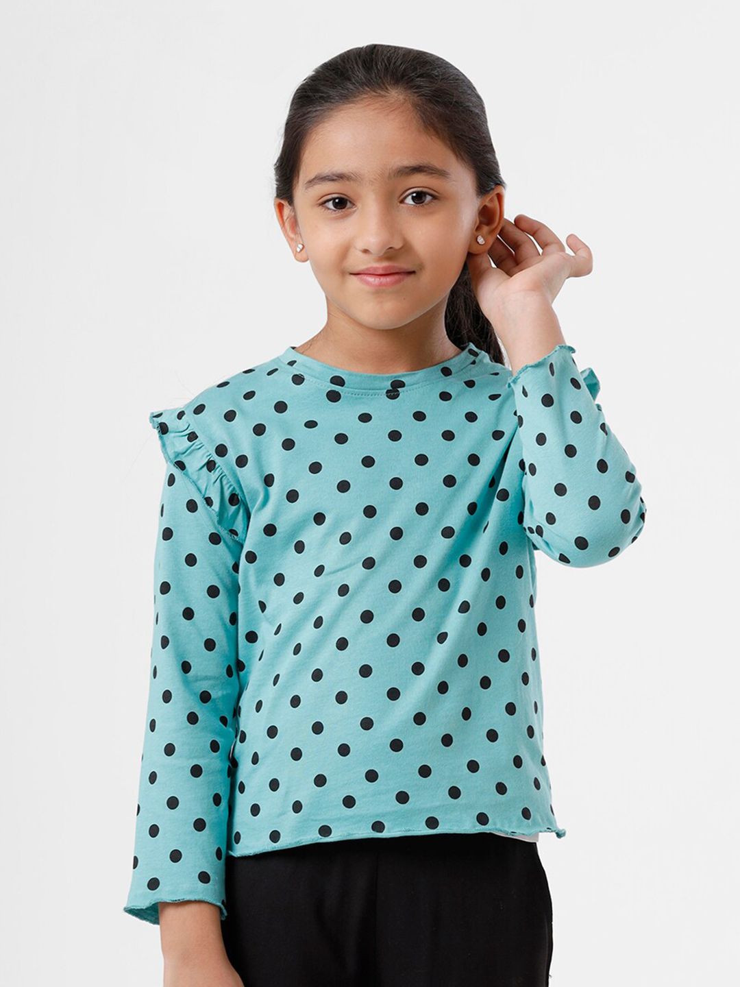 De Moza Green Print Top Price in India